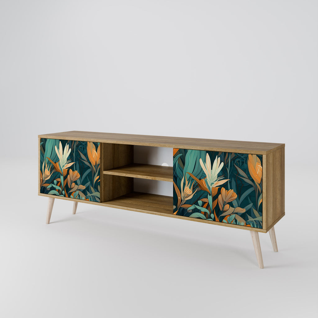 FLORAL SERENITY 2-türiger TV-Ständer in Eichenoptik