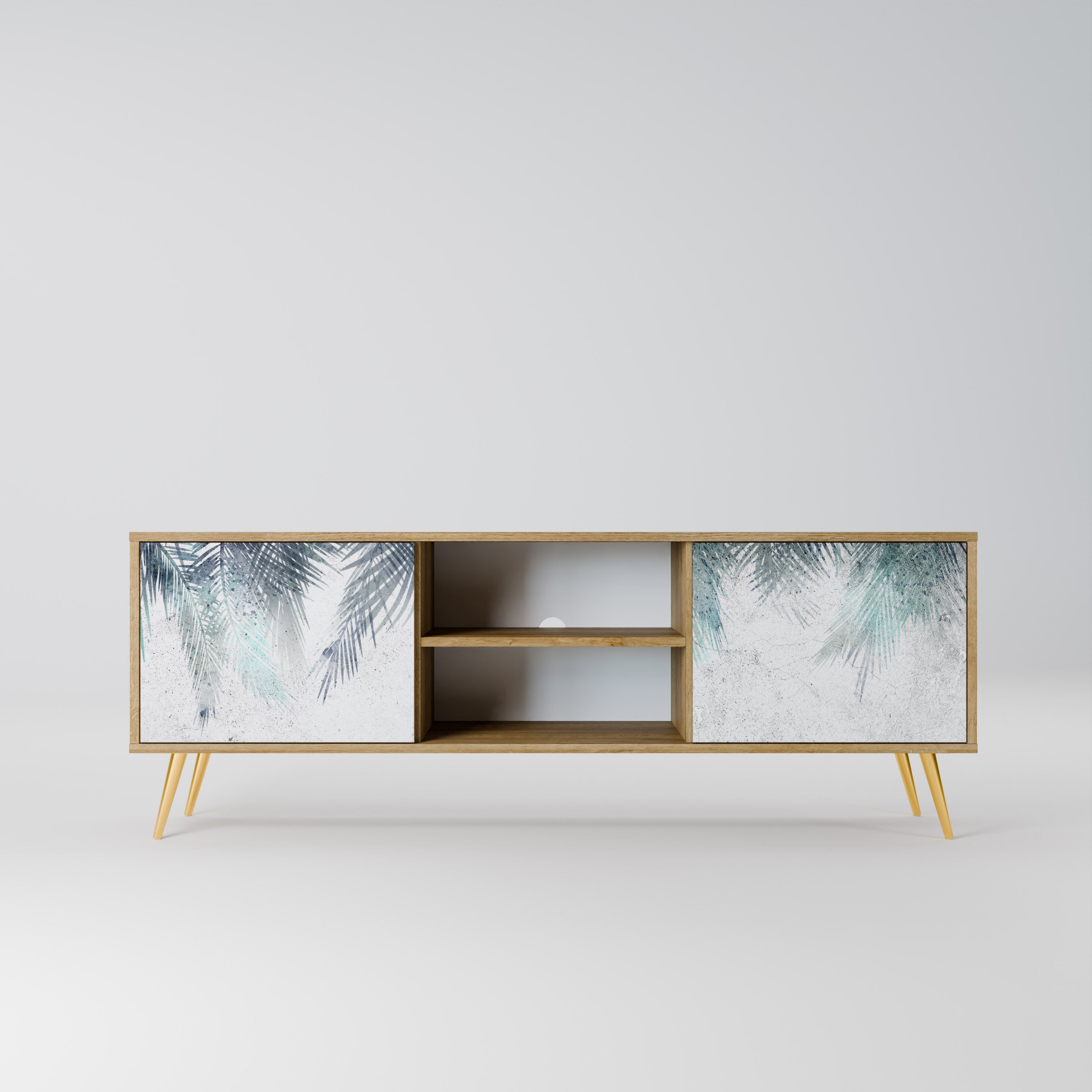 PALM VEIL 2-türiger TV-Ständer in Eichenoptik
