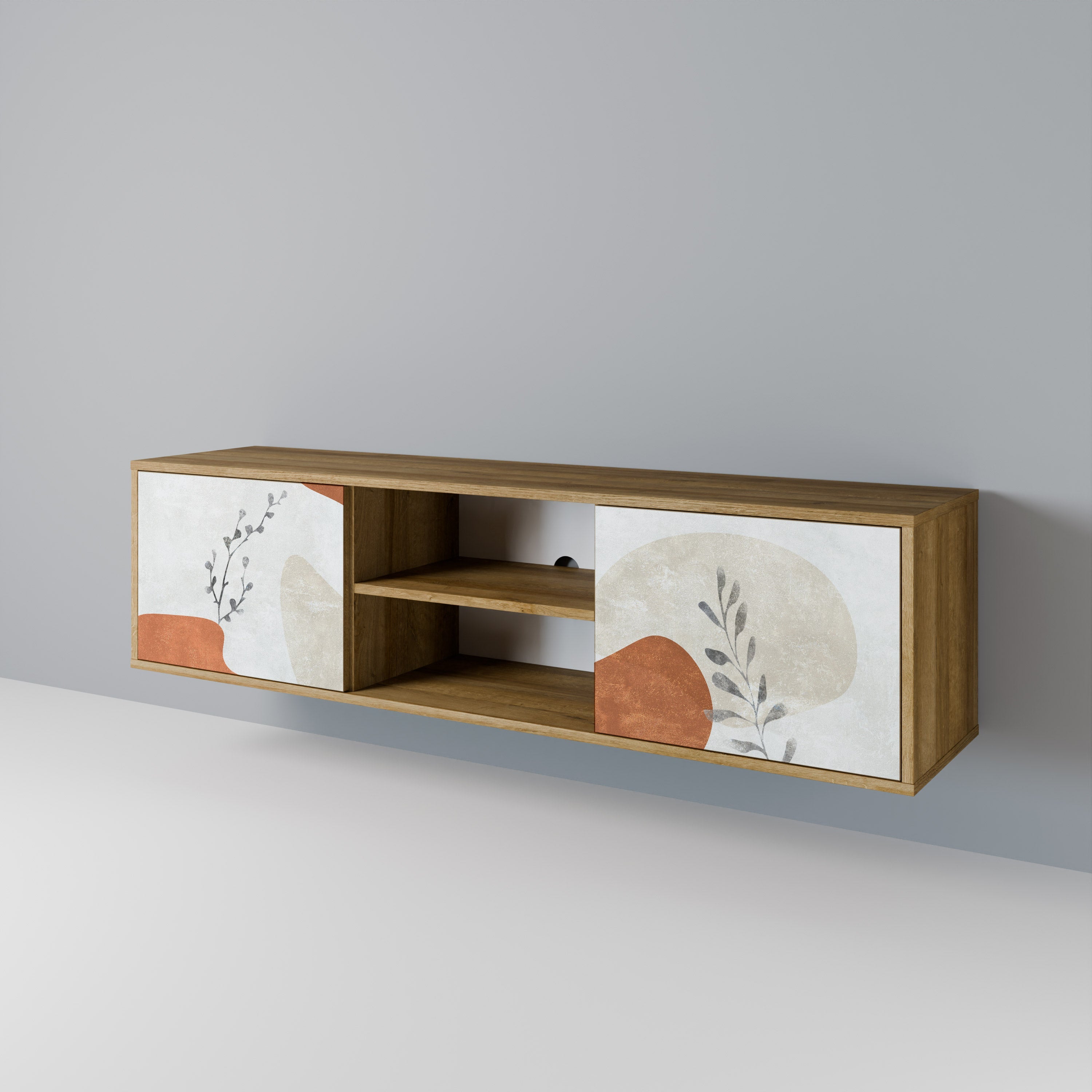 TRANQUIL TWIG 2-türiger TV-Ständer in Eichenoptik
