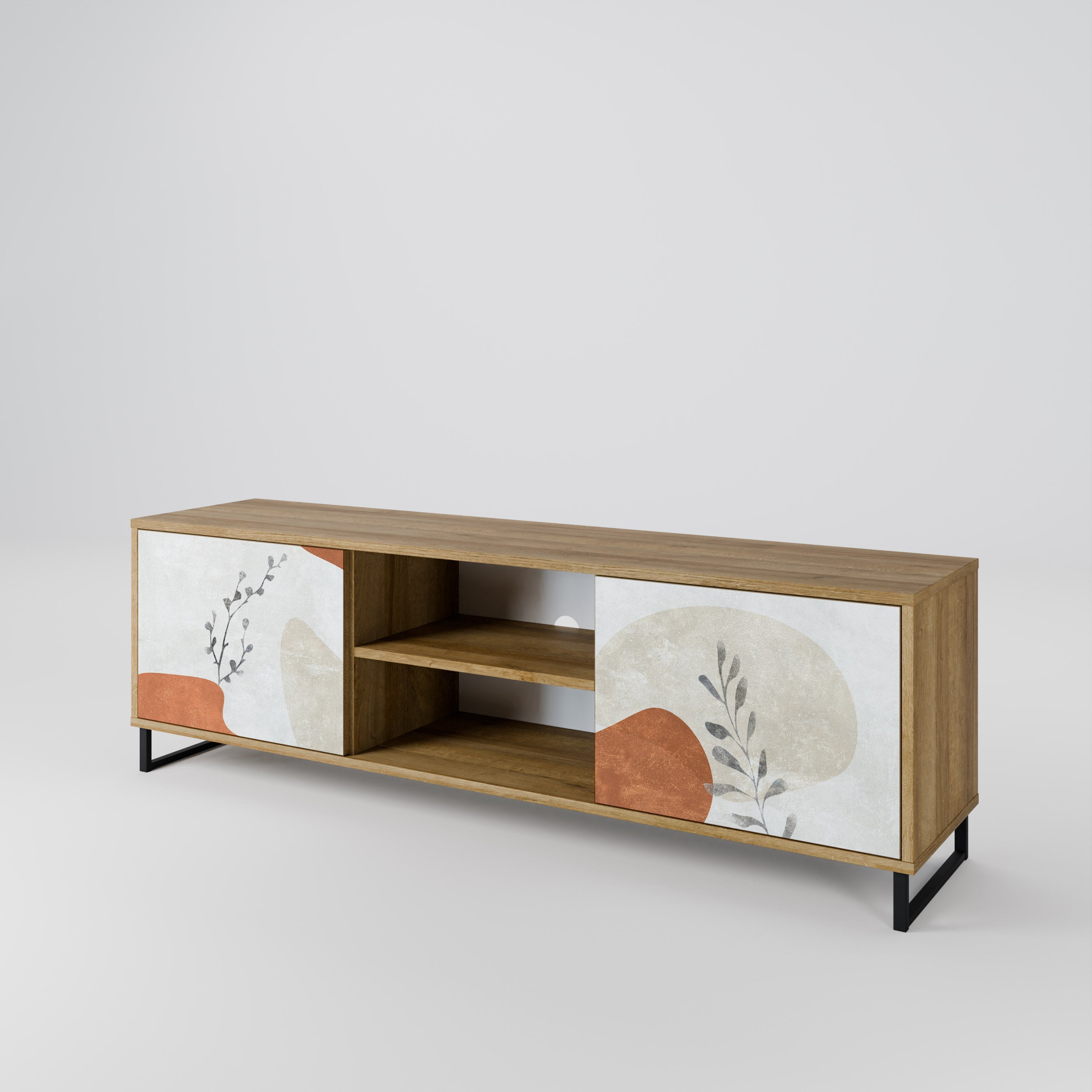TRANQUIL TWIG 2-türiger TV-Ständer in Eichenoptik