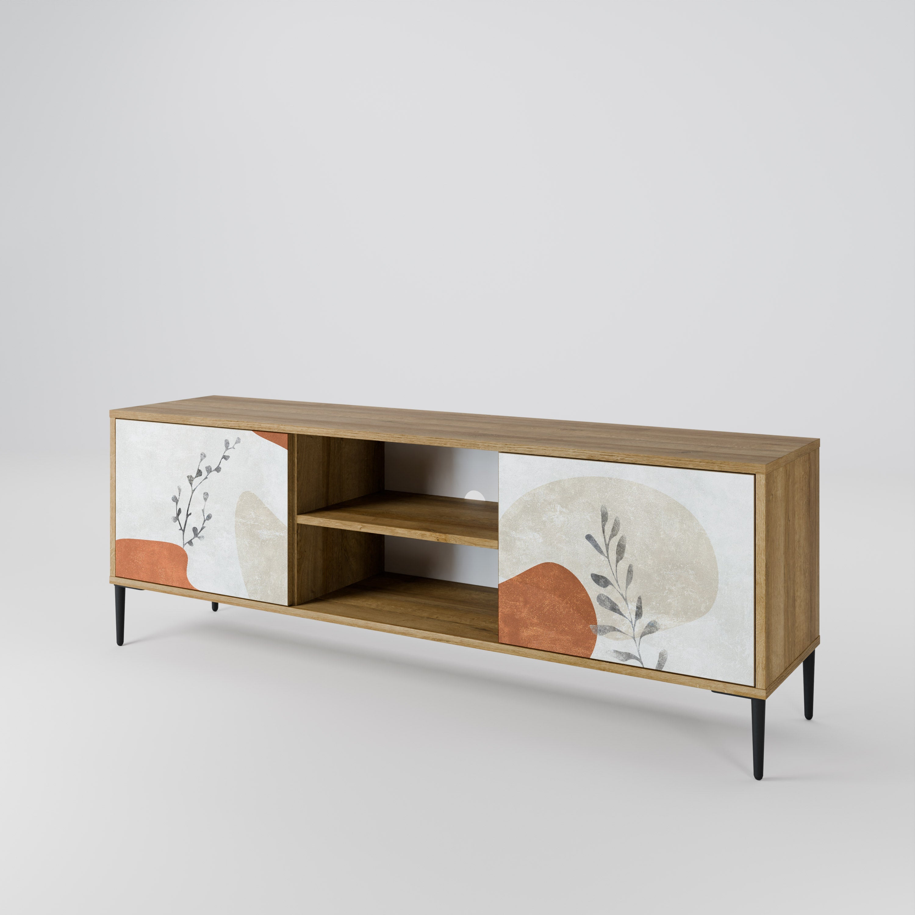 TRANQUIL TWIG 2-türiger TV-Ständer in Eichenoptik