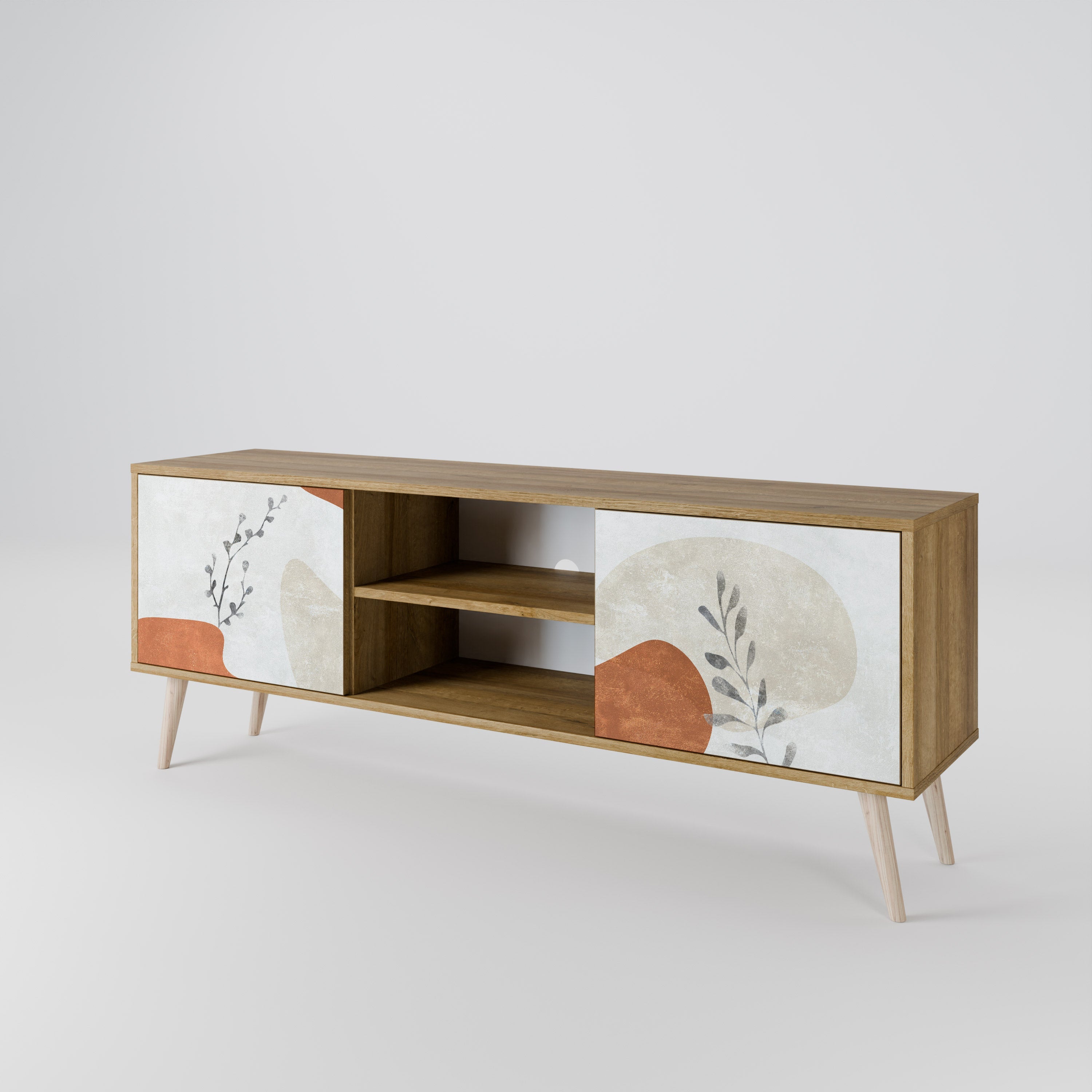 TRANQUIL TWIG 2-türiger TV-Ständer in Eichenoptik
