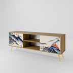 JAPANESE LANDSCAPE 2-Door TV Stand in Oak Effect