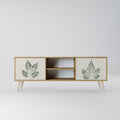 GREEN LEAFY STAMPS 2-Door TV Stand in Oak Effect