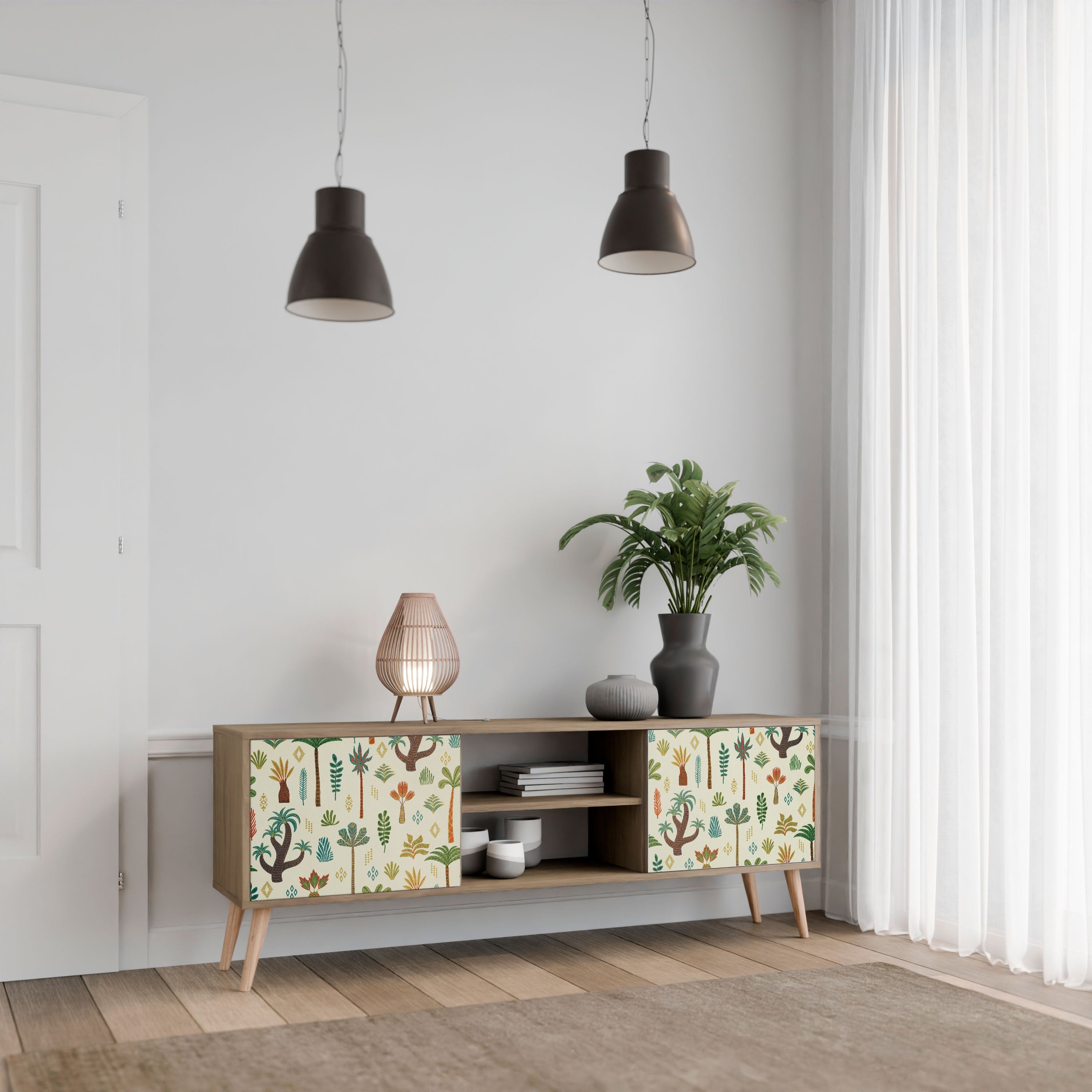 PALM SPRING 2-türiger TV-Ständer in Eichenoptik