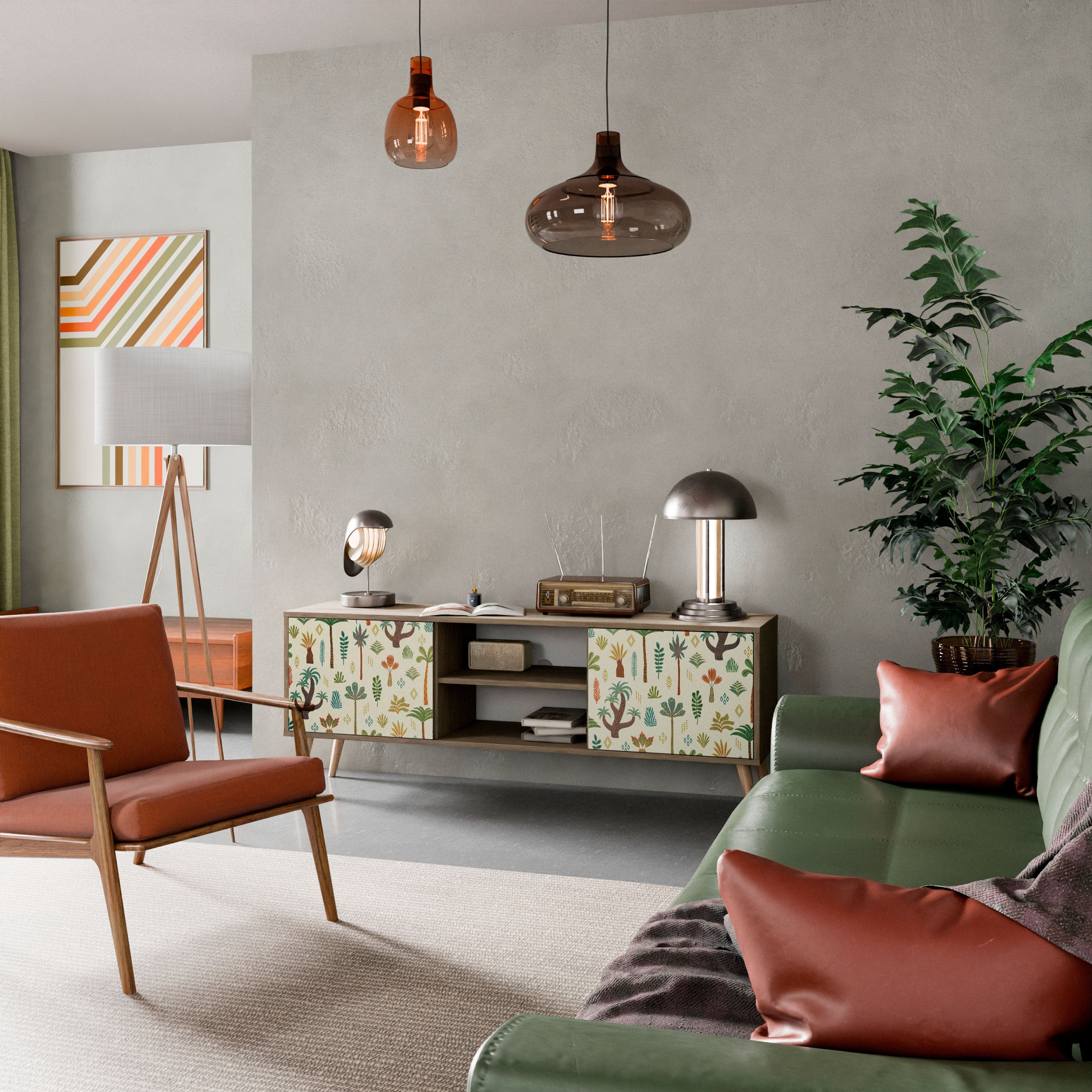 PALM SPRING 2-türiger TV-Ständer in Eichenoptik