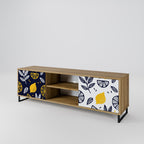 CITRUS BLACK AND WHITE 2-Door TV Stand in Oak Effect