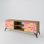 SKATEBOARD ARTISTRY 2-Door TV Stand in Oak Effect