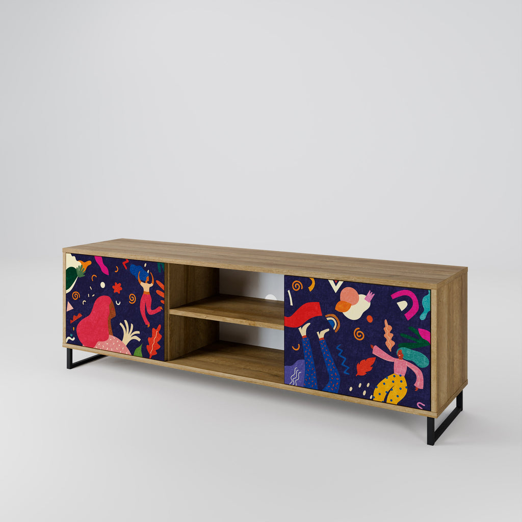 FESTIVE PLEASURES 2-Door TV Stand in Oak Effect