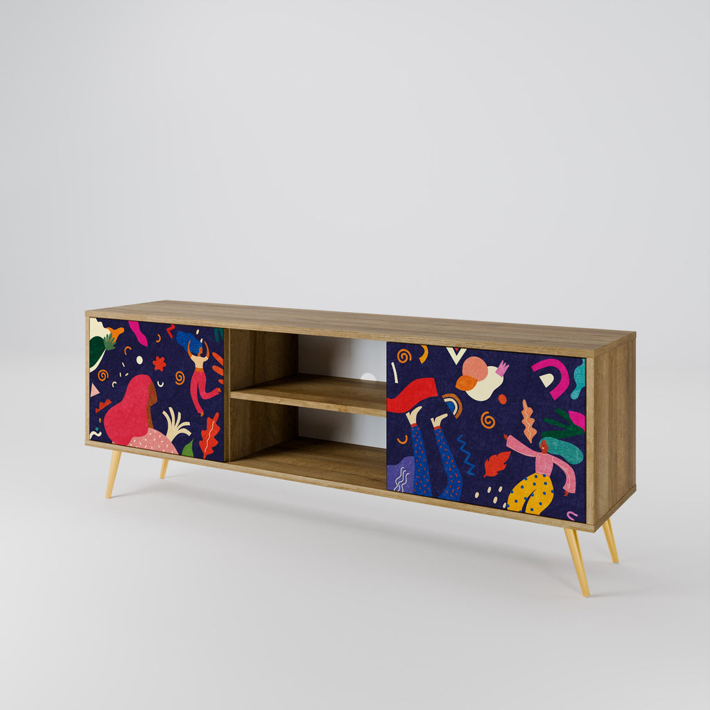 FESTIVE PLEASURES 2-Door TV Stand in Oak Effect