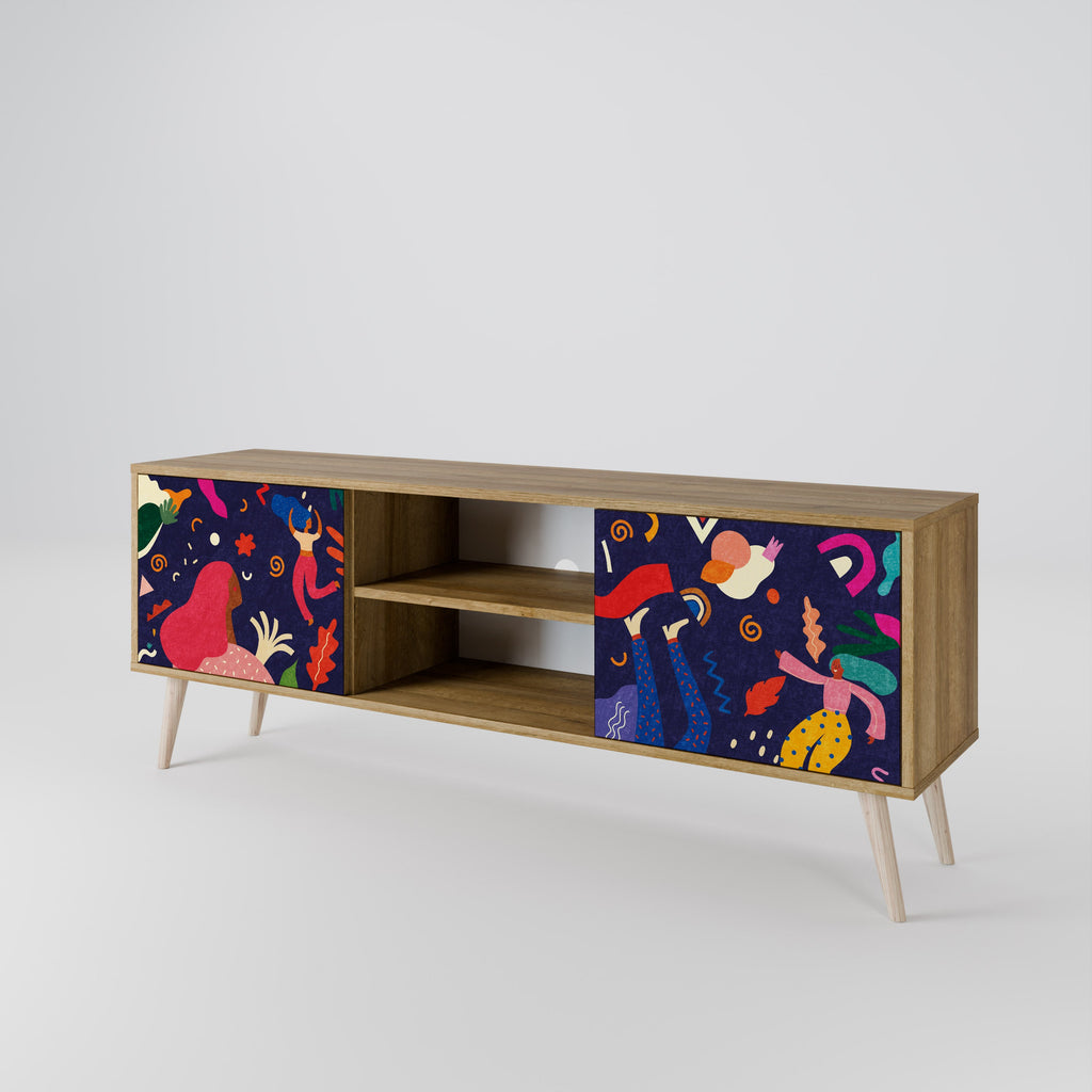 FESTIVE PLEASURES 2-Door TV Stand in Oak Effect