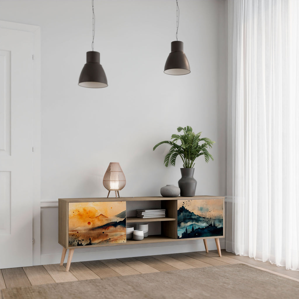 OMINOUS MOUNTAINS TV-Lowboard mit 2 Türen in Eiche-Optik