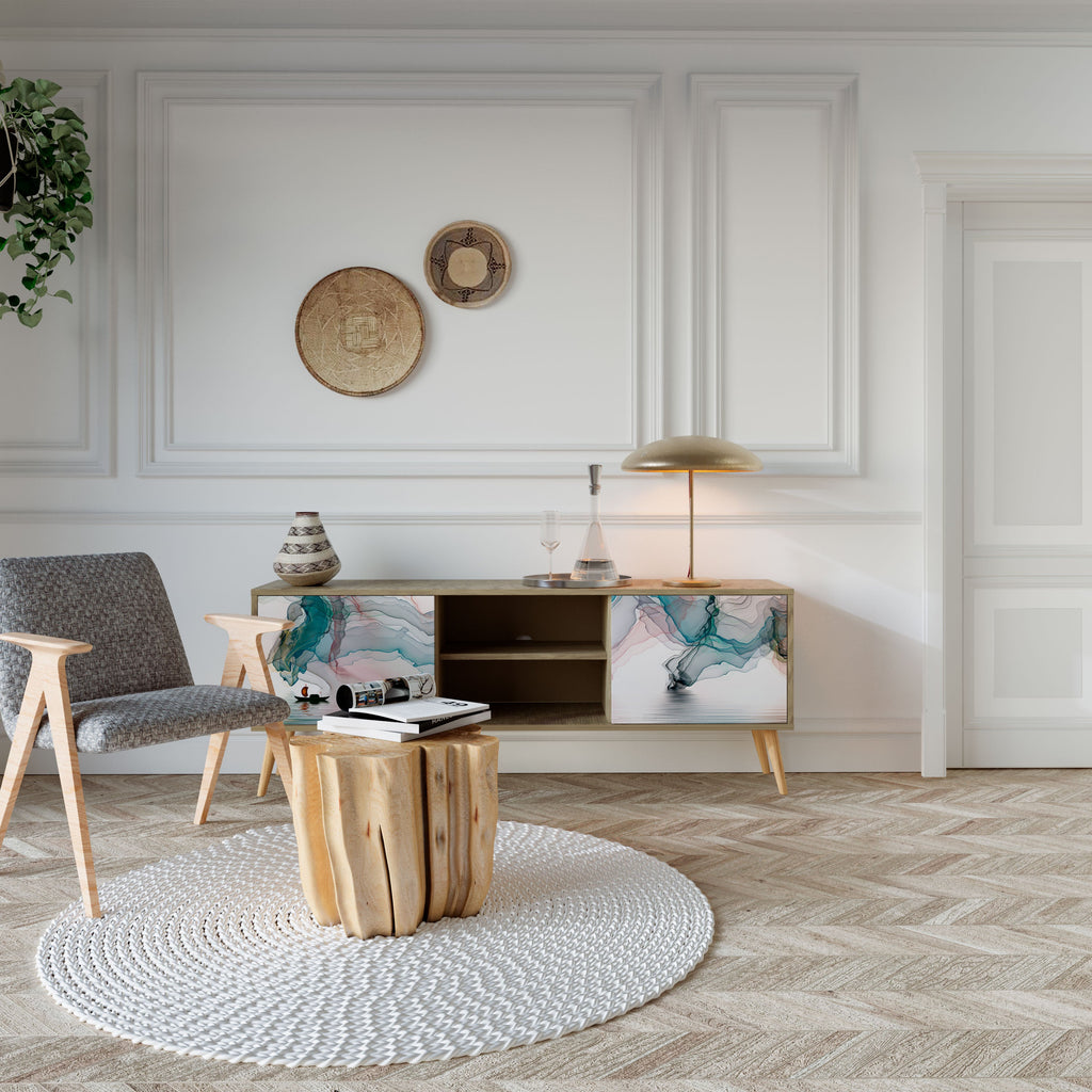 VELVET CROSSING 2-Door TV Stand in Oak Effect