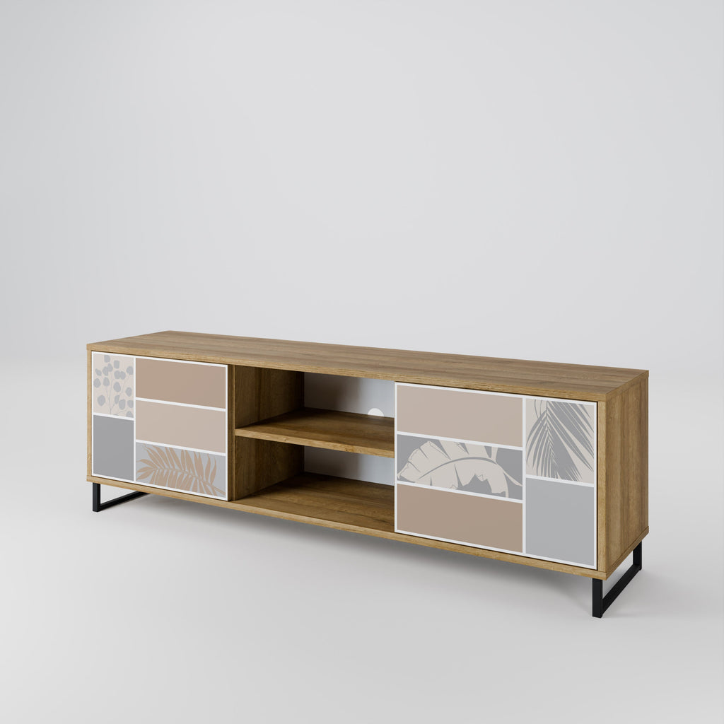 TROPICAL SHAPES 2-Door TV Stand in Oak Effect