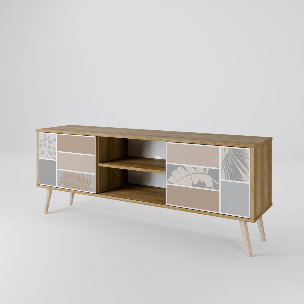 TROPICAL SHAPES 2-Door TV Stand in Oak Effect