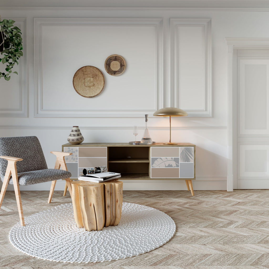 TROPICAL SHAPES 2-Door TV Stand in Oak Effect