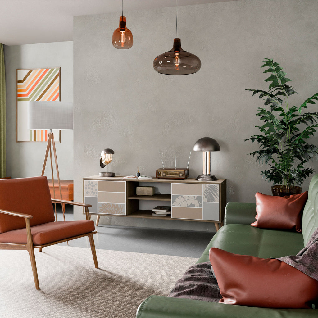 TROPICAL SHAPES 2-Door TV Stand in Oak Effect