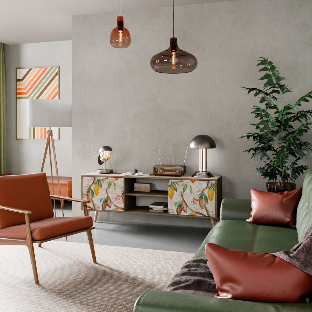 COCOA FRUITS 2-Door TV Stand in Oak Effect