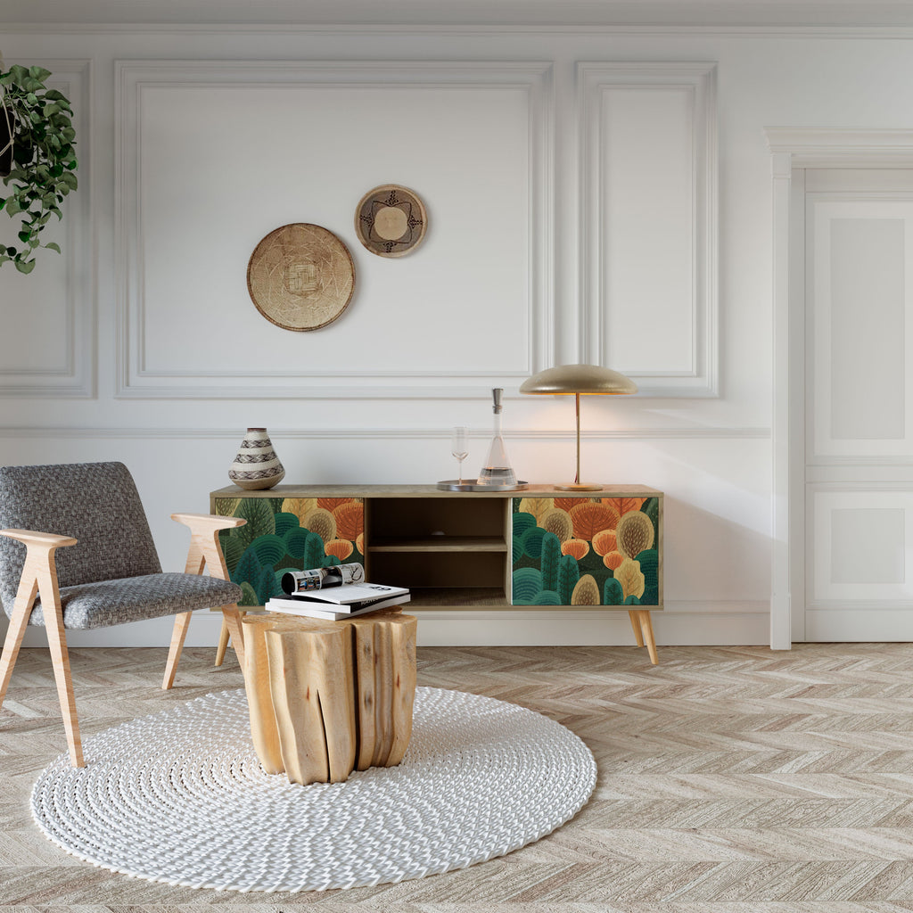 AUTUMN KALEIDOSCOPE 2-Door TV Stand in Oak Effect