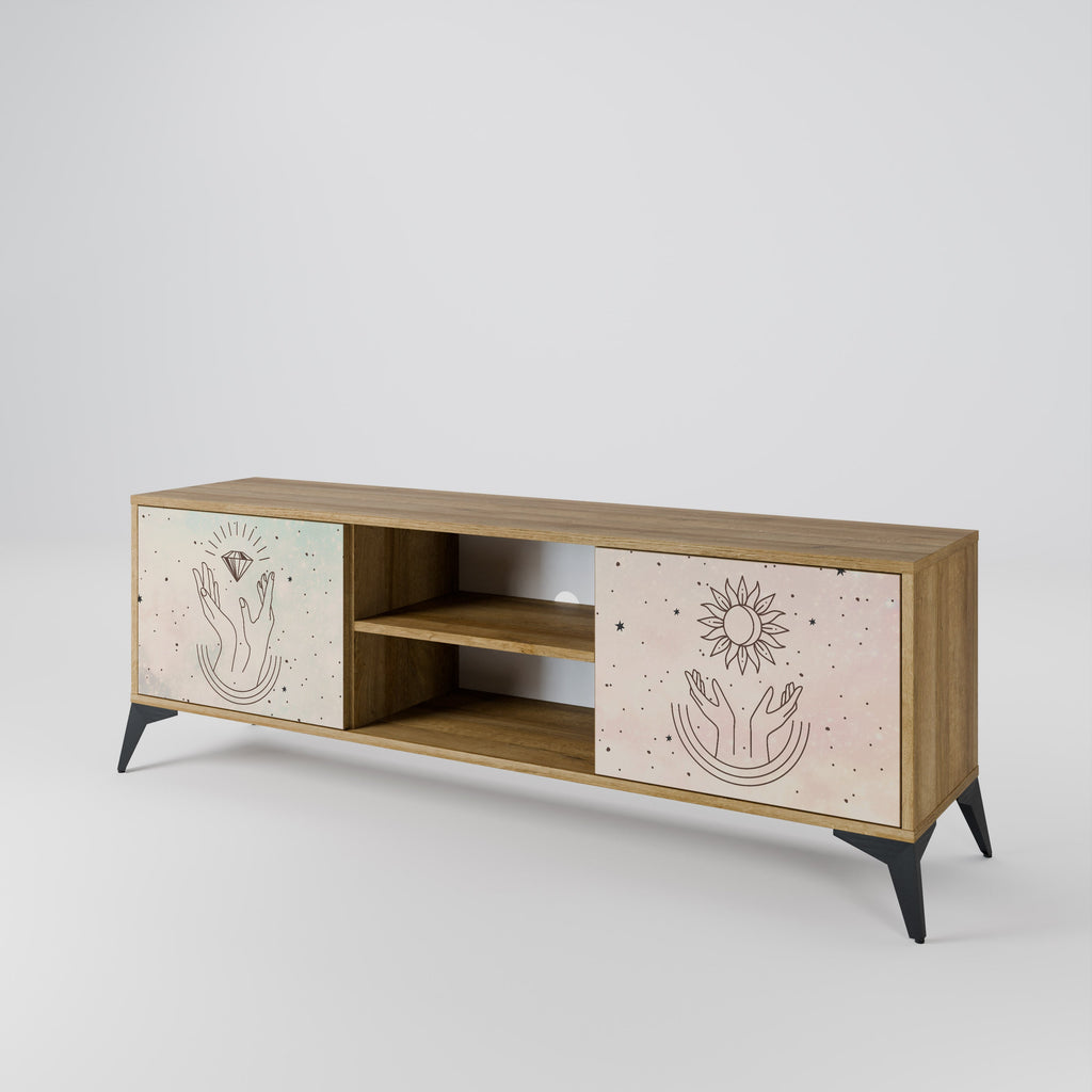 DELICATE BEAUTY 2-Door TV Stand in Oak Effect