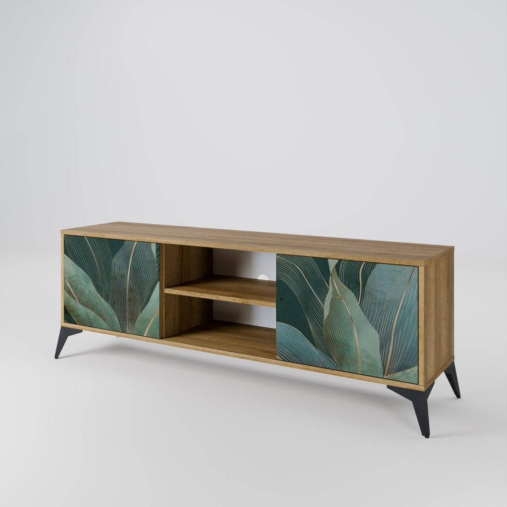 ROYAL GREEN 2-Door TV Stand in Oak Effect