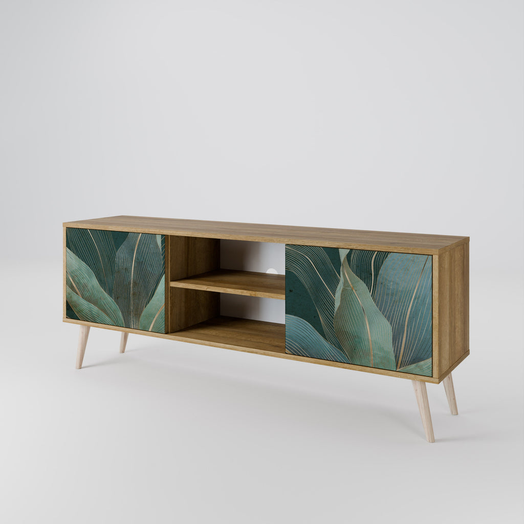 ROYAL GREEN 2-Door TV Stand in Oak Effect
