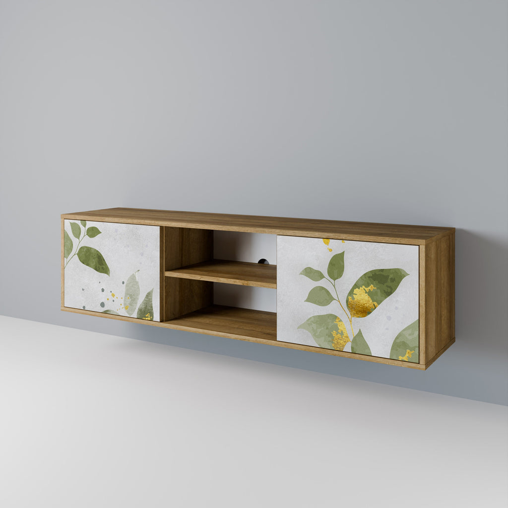 ELEGANT BOTANICS 2-Door TV Stand in Oak Effect