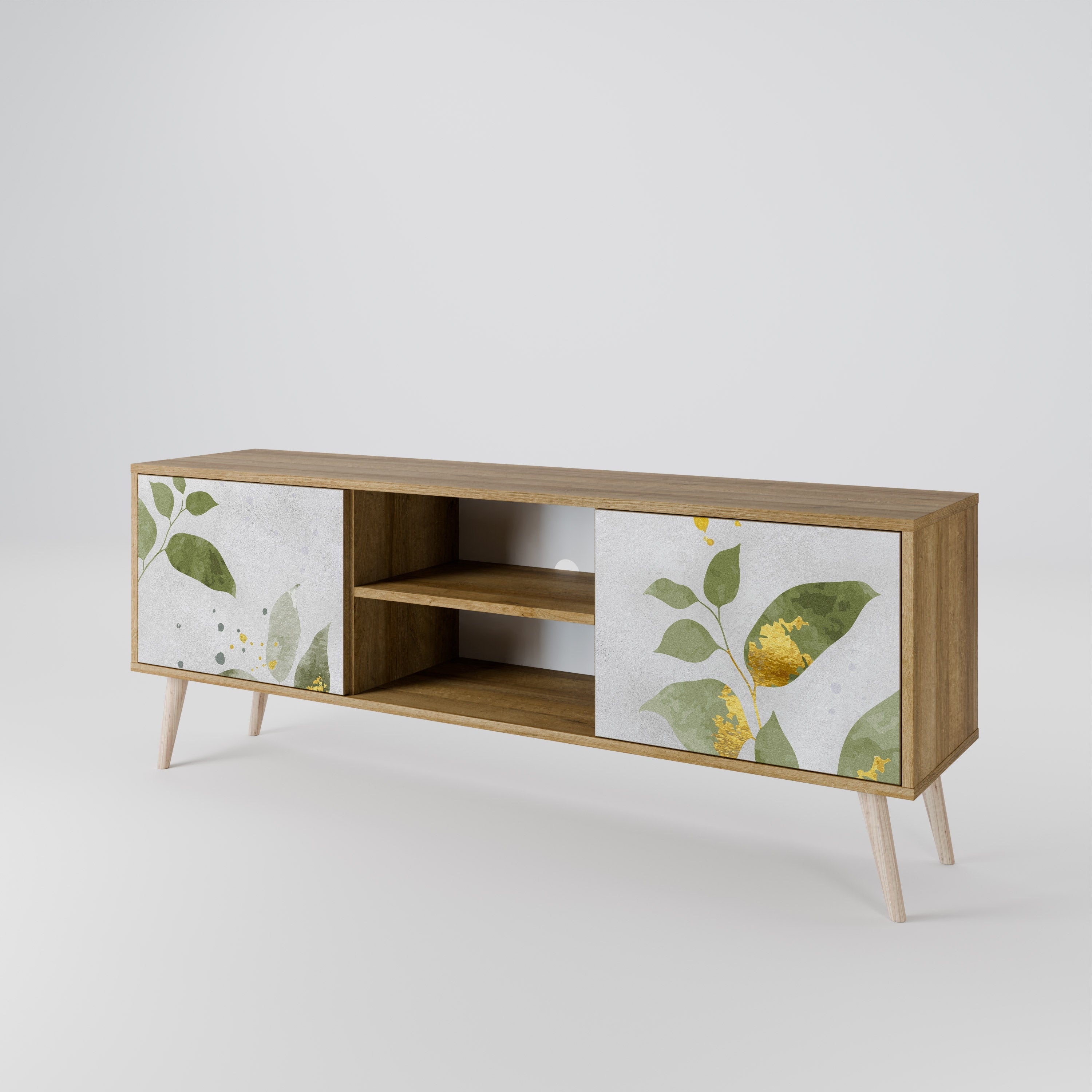 ELEGANT BOTANICS 2-türiger TV-Ständer in Eichenoptik