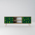 DESERT GREEN 2-Door TV Stand in Oak Effect