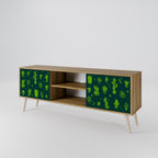 DESERT GREEN 2-Door TV Stand in Oak Effect