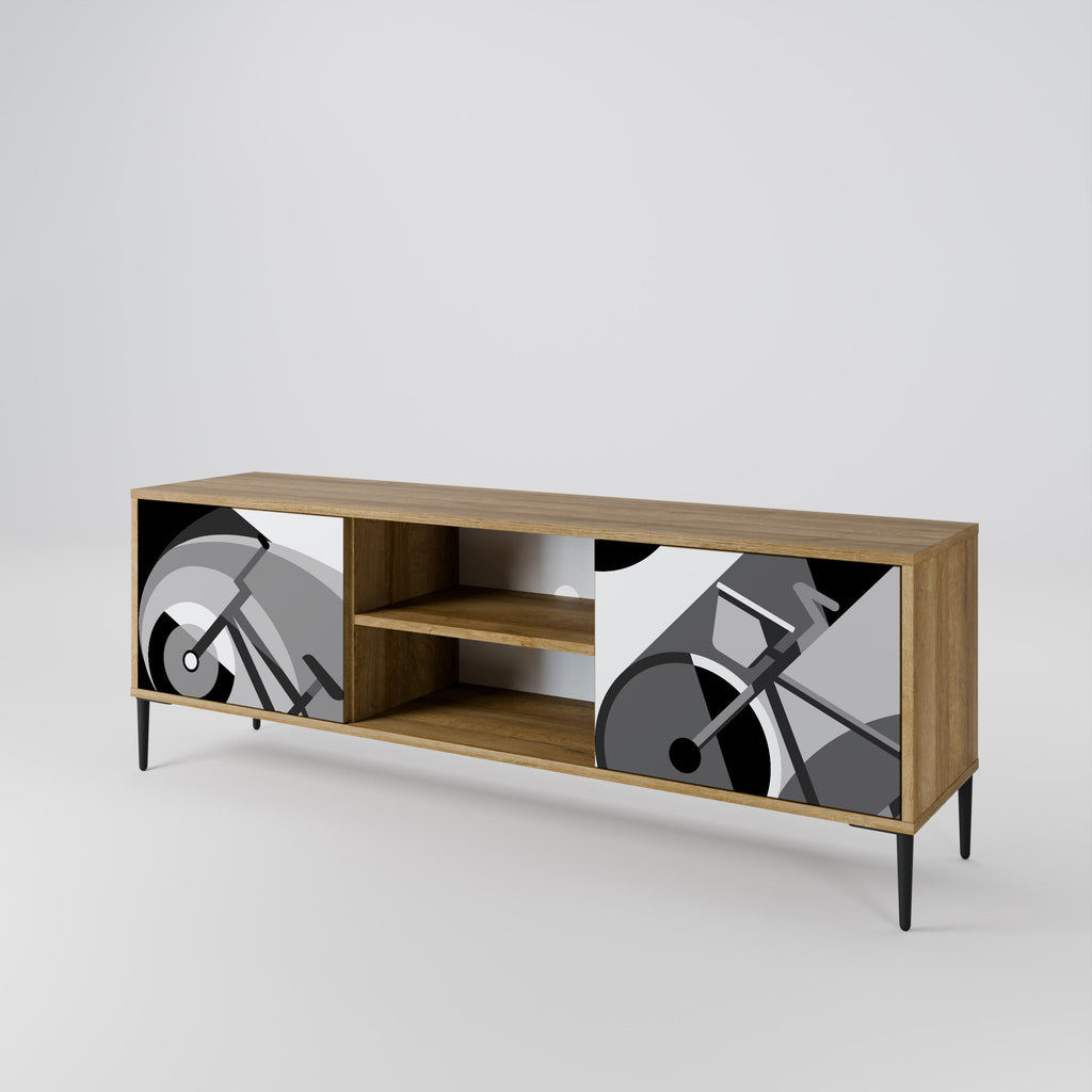 BIKE ENERGY 2-Door TV Stand in Oak Effect