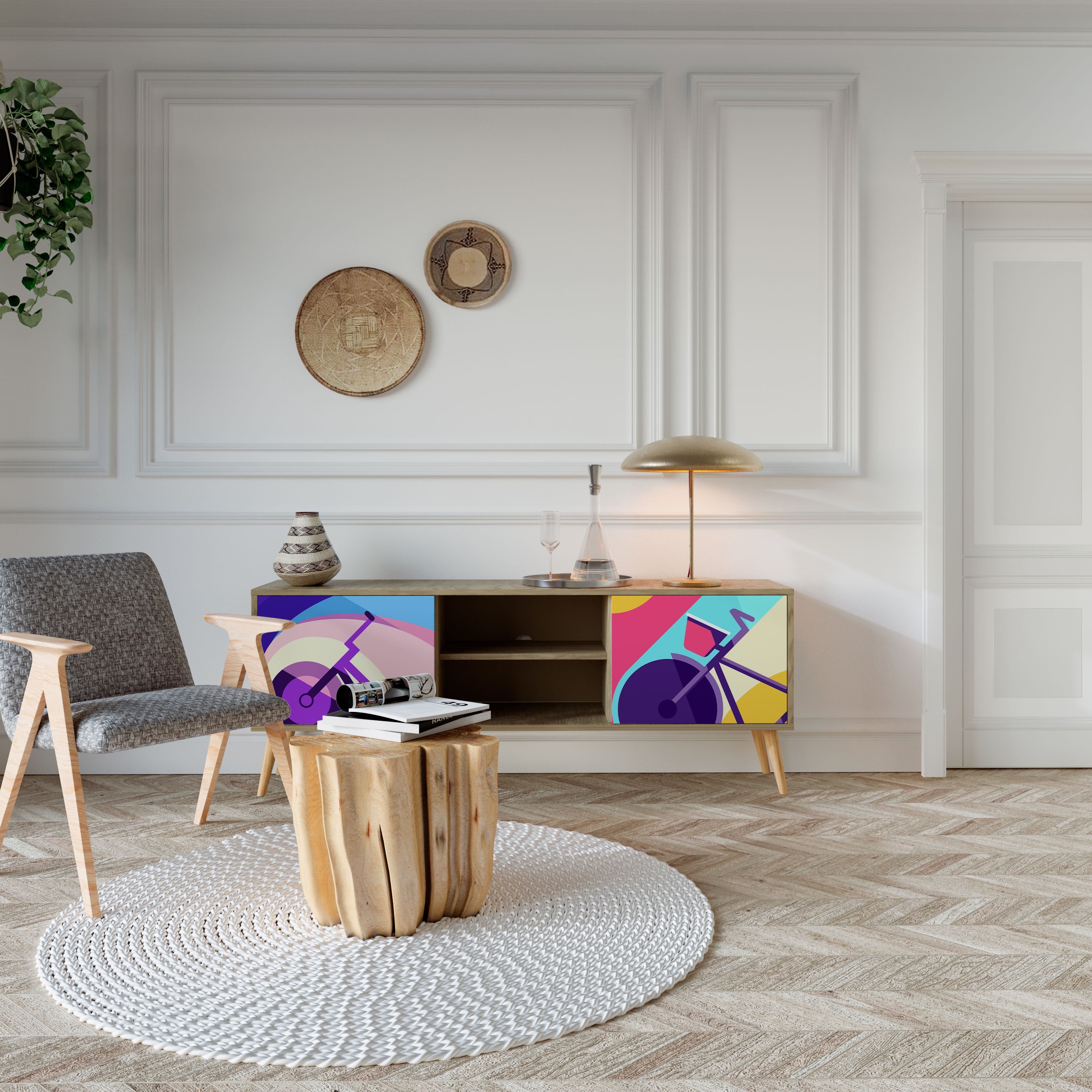 BIKE DREAMS TV-Lowboard mit 2 Türen in Eiche-Optik