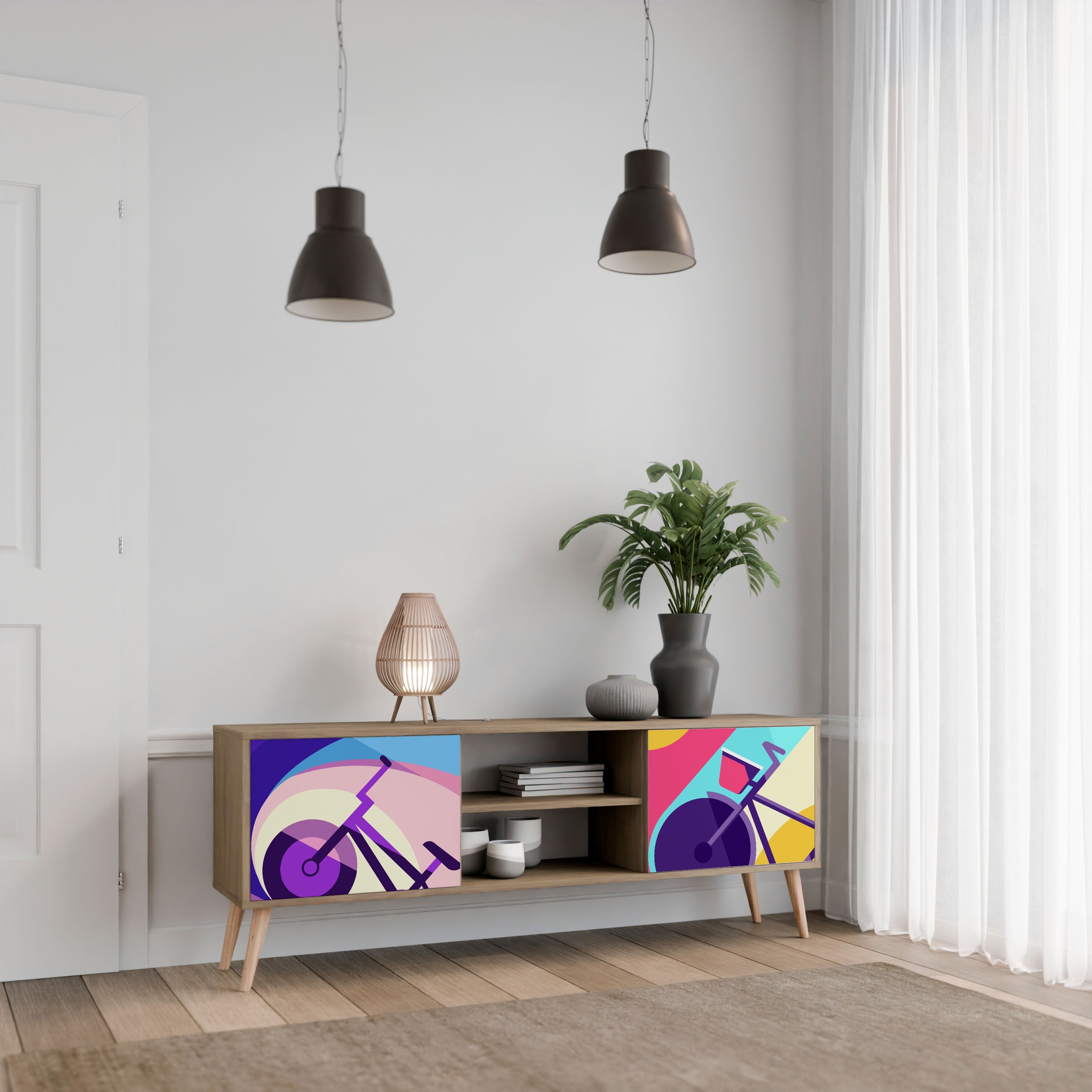 BIKE DREAMS TV-Lowboard mit 2 Türen in Eiche-Optik