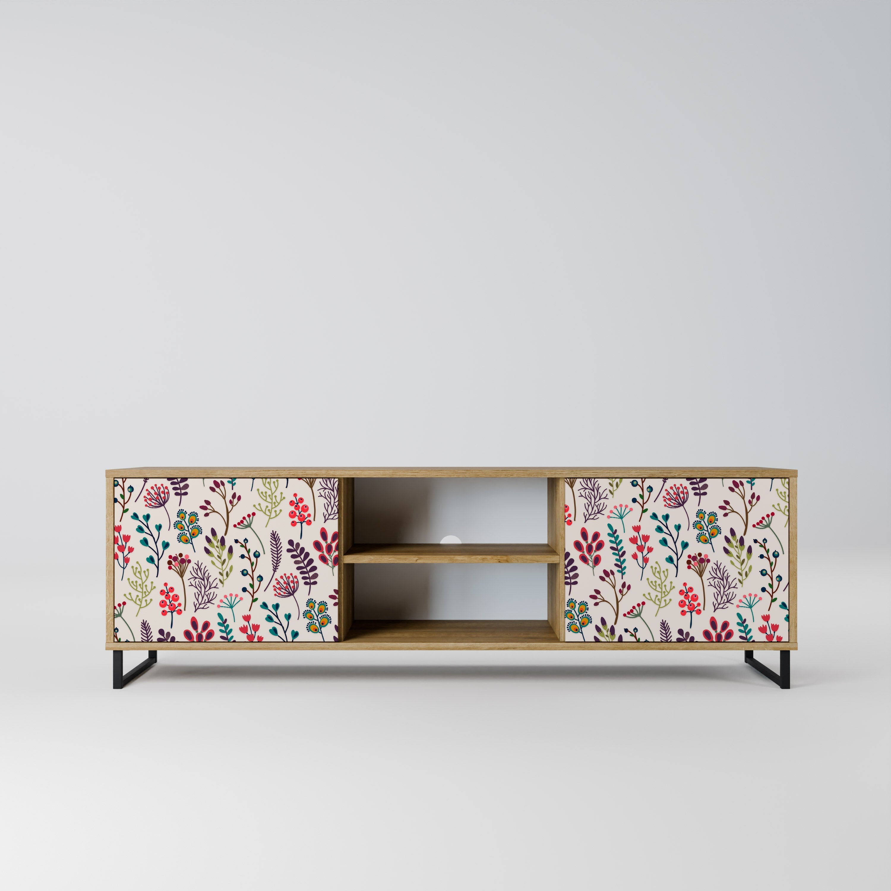 AUTUMN SUNDRIES TV-Lowboard mit 2 Türen in Eiche-Optik