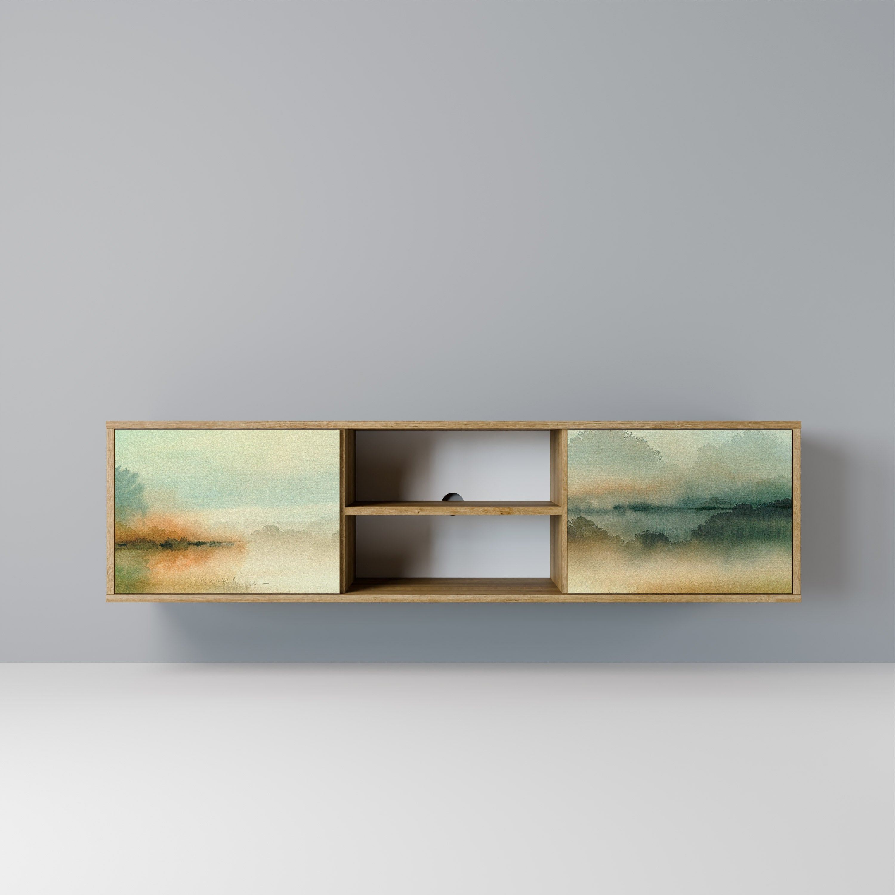 MORNING BY THE LAKE TV-Lowboard mit 2 Türen in Eiche-Optik