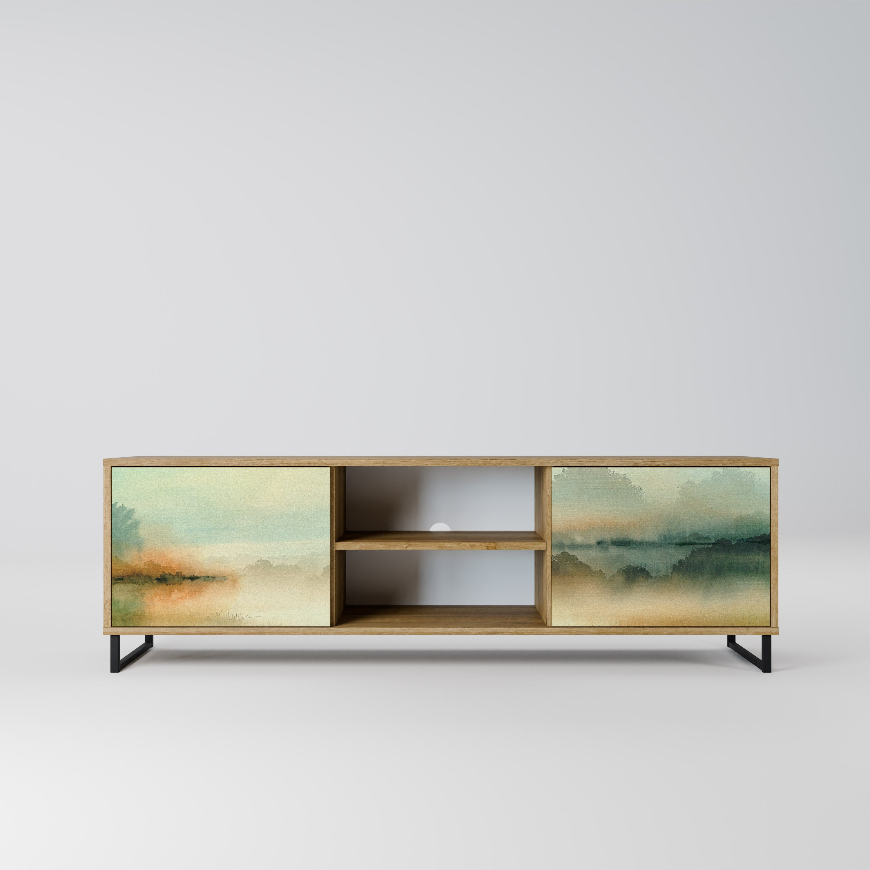 MORNING BY THE LAKE TV-Lowboard mit 2 Türen in Eiche-Optik
