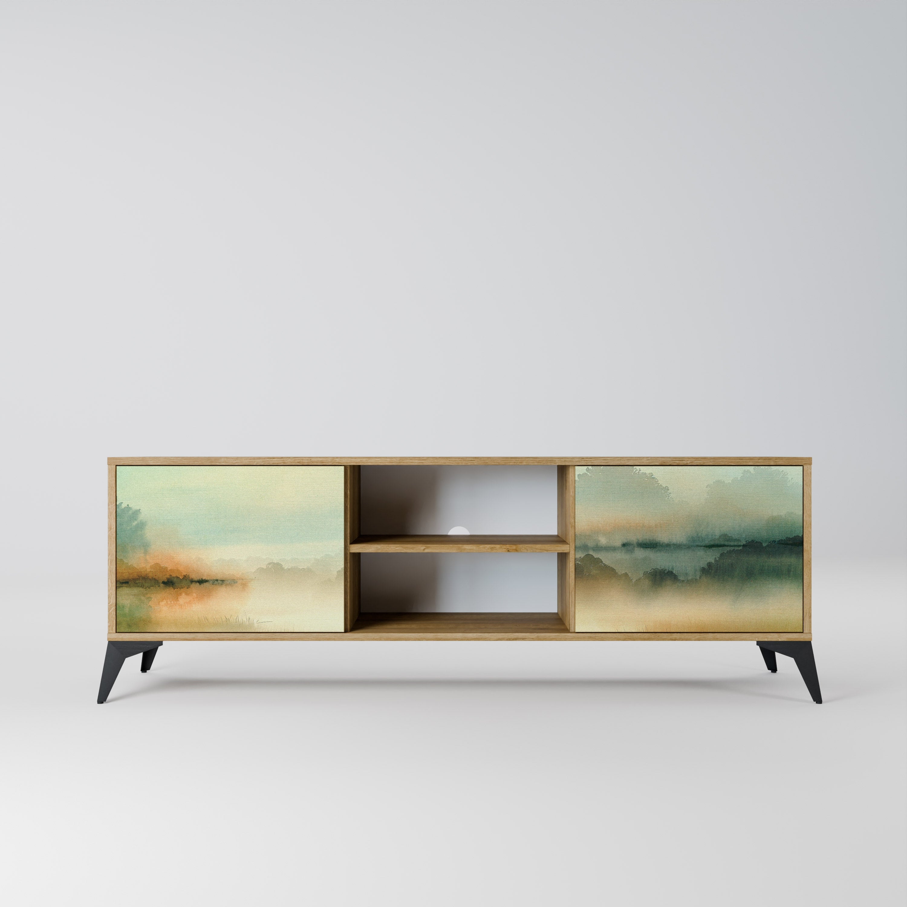 MORNING BY THE LAKE TV-Lowboard mit 2 Türen in Eiche-Optik