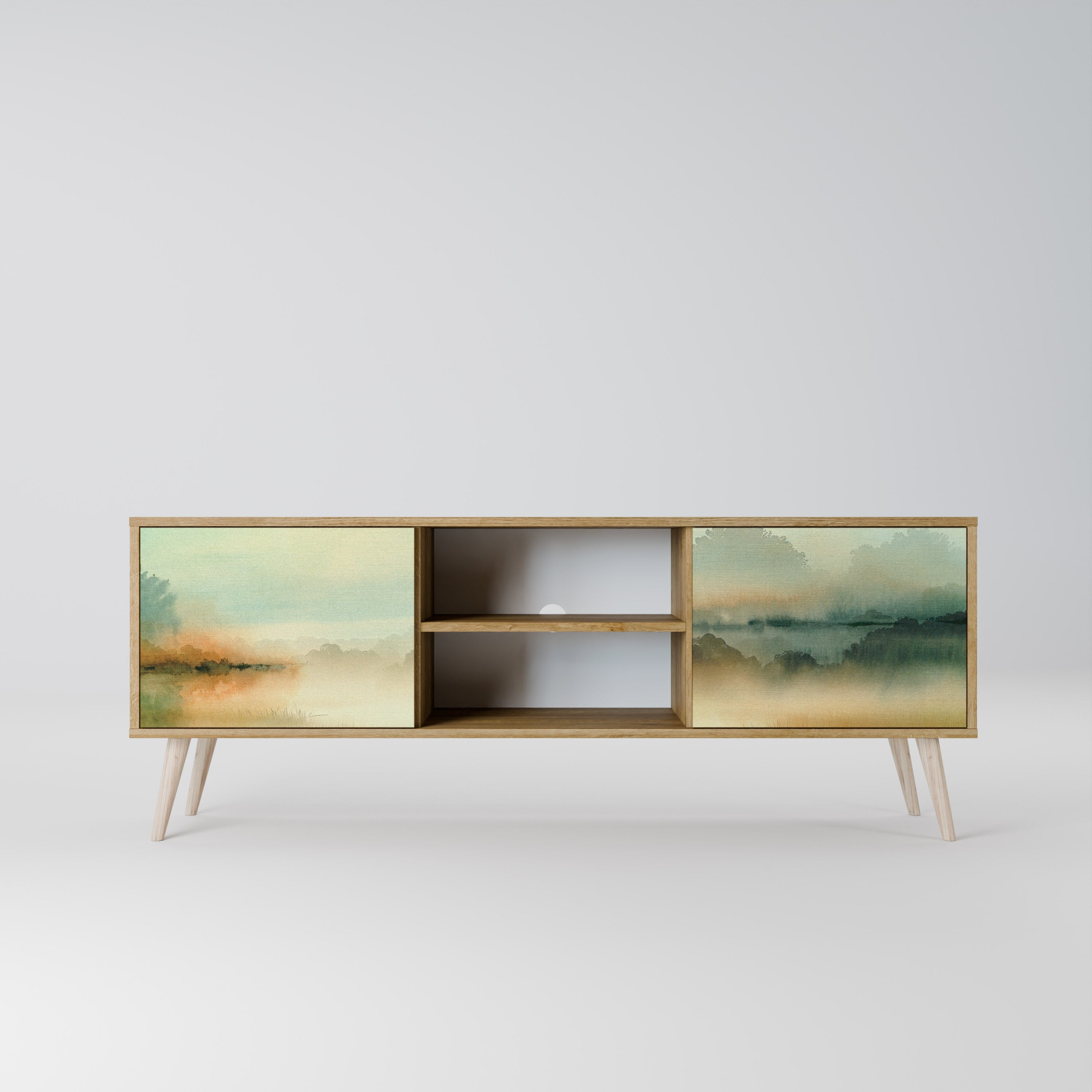 MORNING BY THE LAKE TV-Lowboard mit 2 Türen in Eiche-Optik