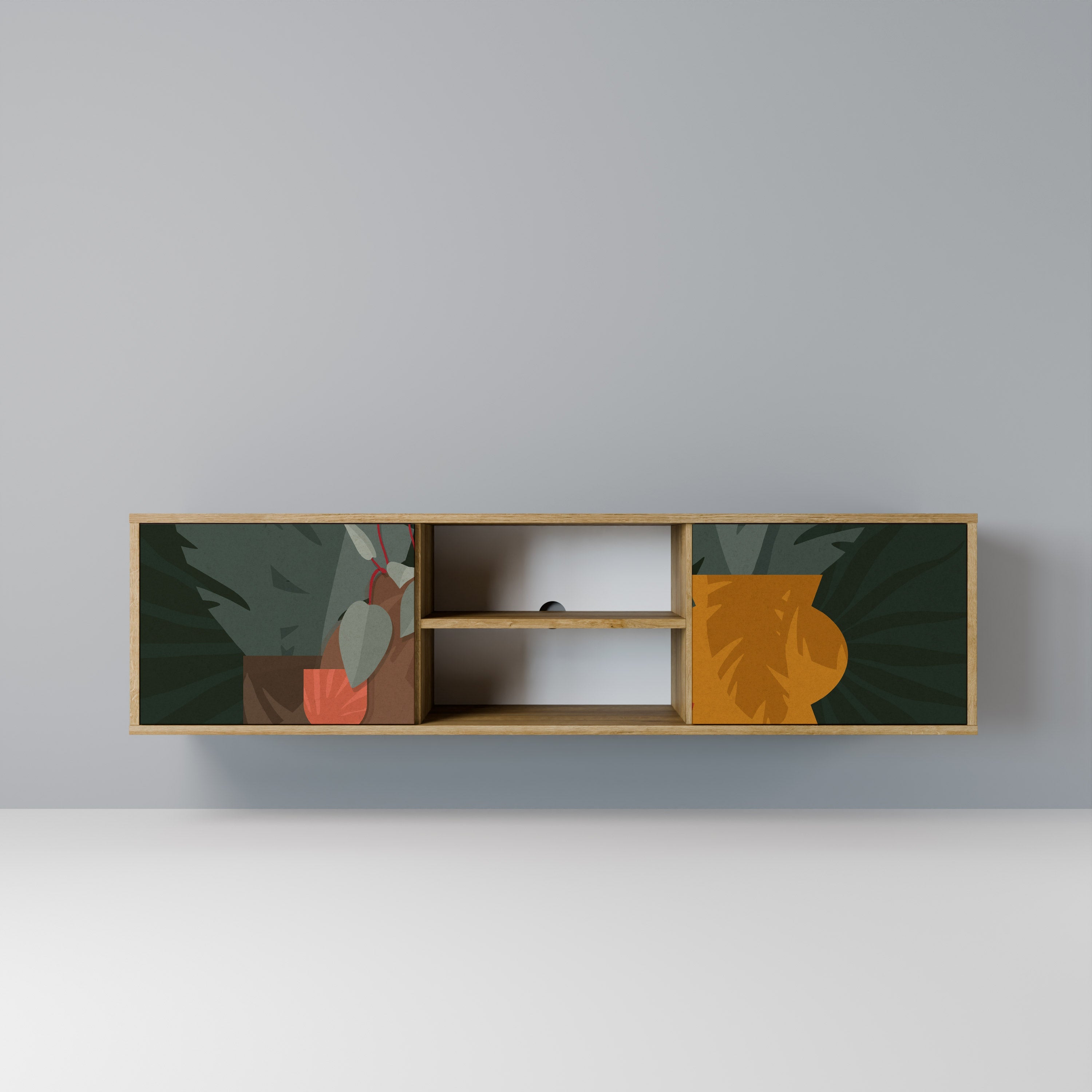 TROPICAL COMPOSITION TV-Lowboard mit 2 Türen in Eiche-Optik
