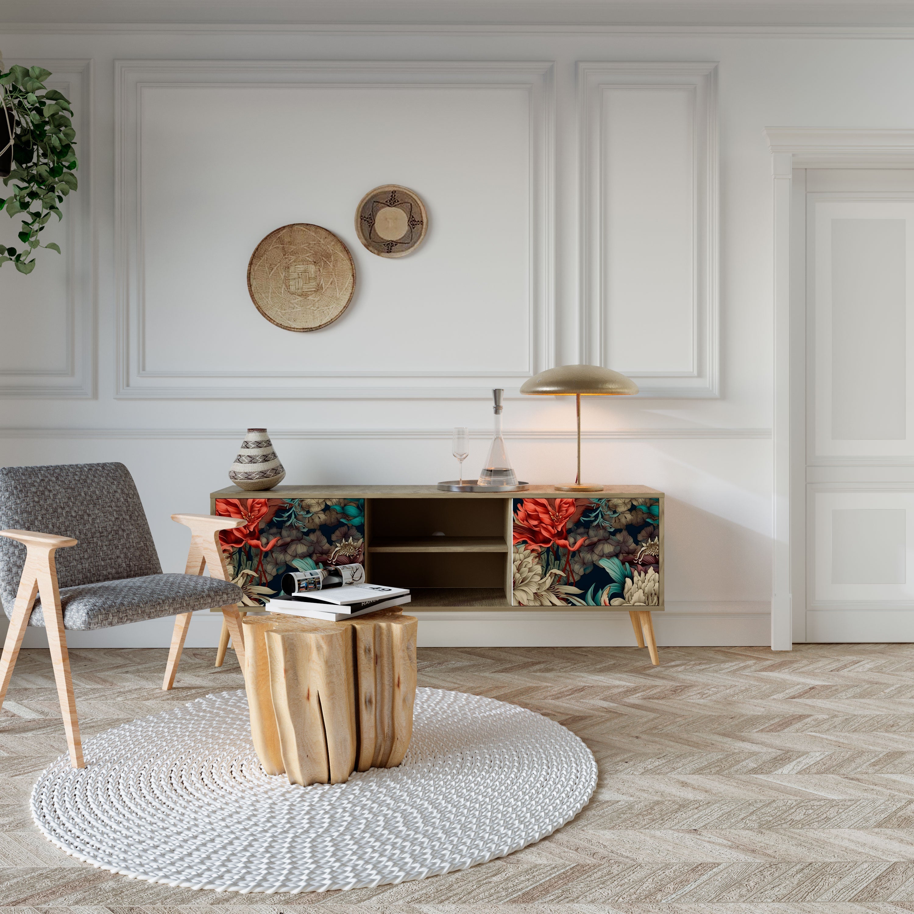 SPROUTING GRACE TV-Lowboard mit 2 Türen in Eiche-Optik