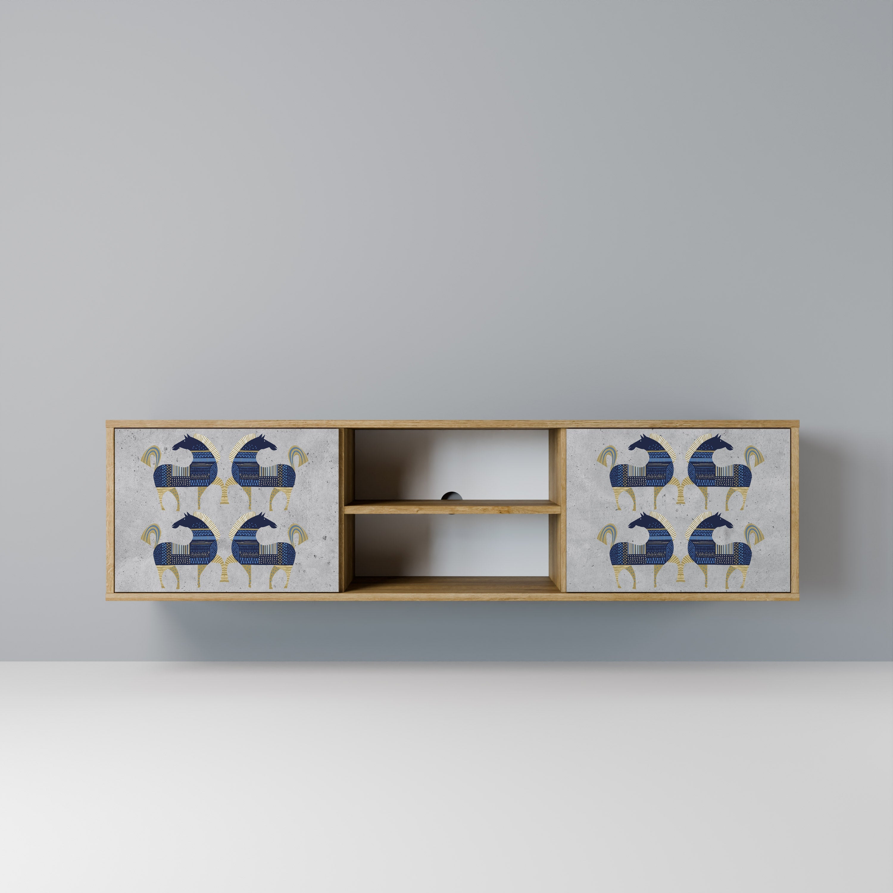 MAJESTIC STEED TV-Lowboard mit 2 Türen in Eiche-Optik