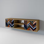 VIBRANT PATCHWORK TV-Lowboard mit 2 Türen in Eiche-Optik