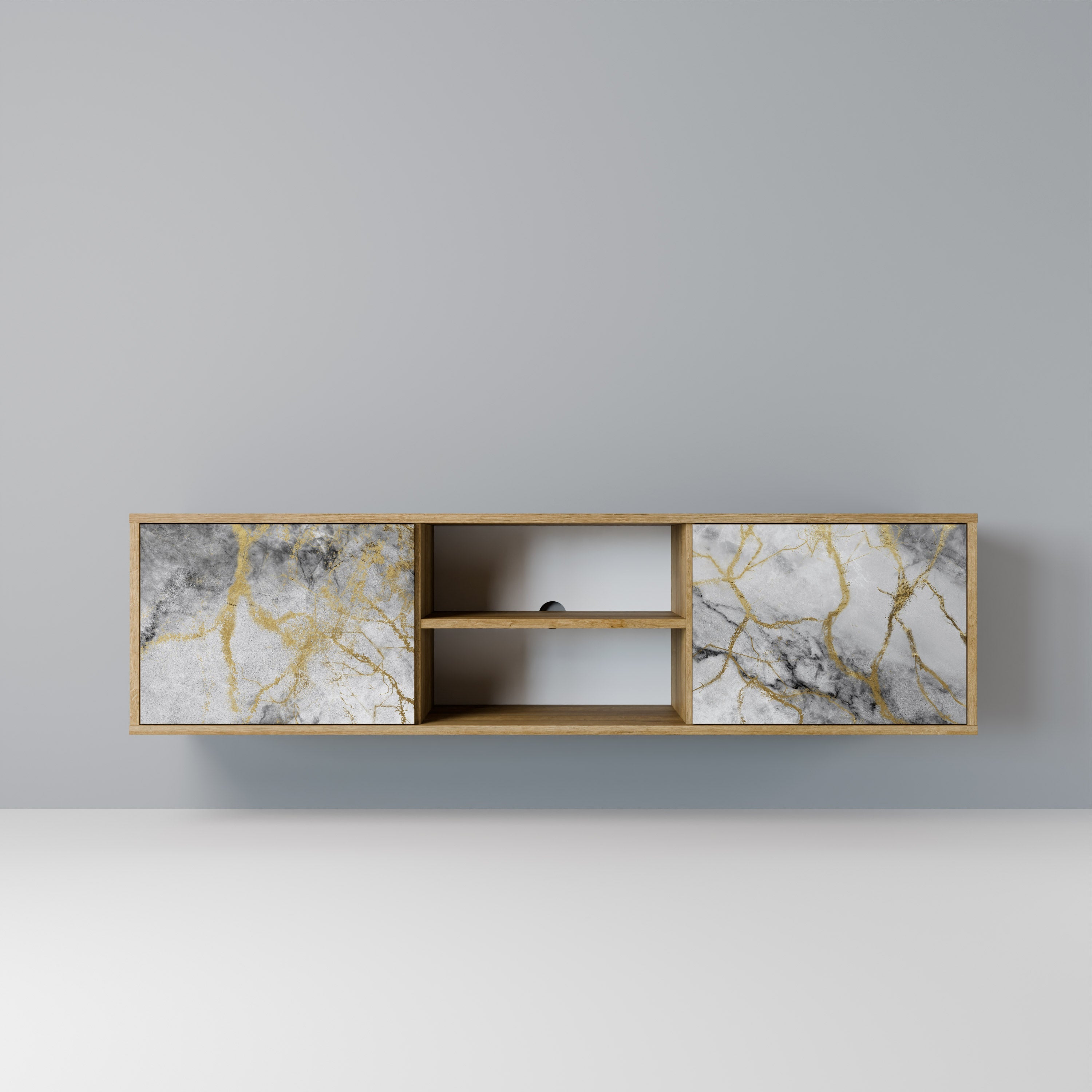 TIMELESS GLIDE TV-Lowboard mit 2 Türen in Eiche-Optik