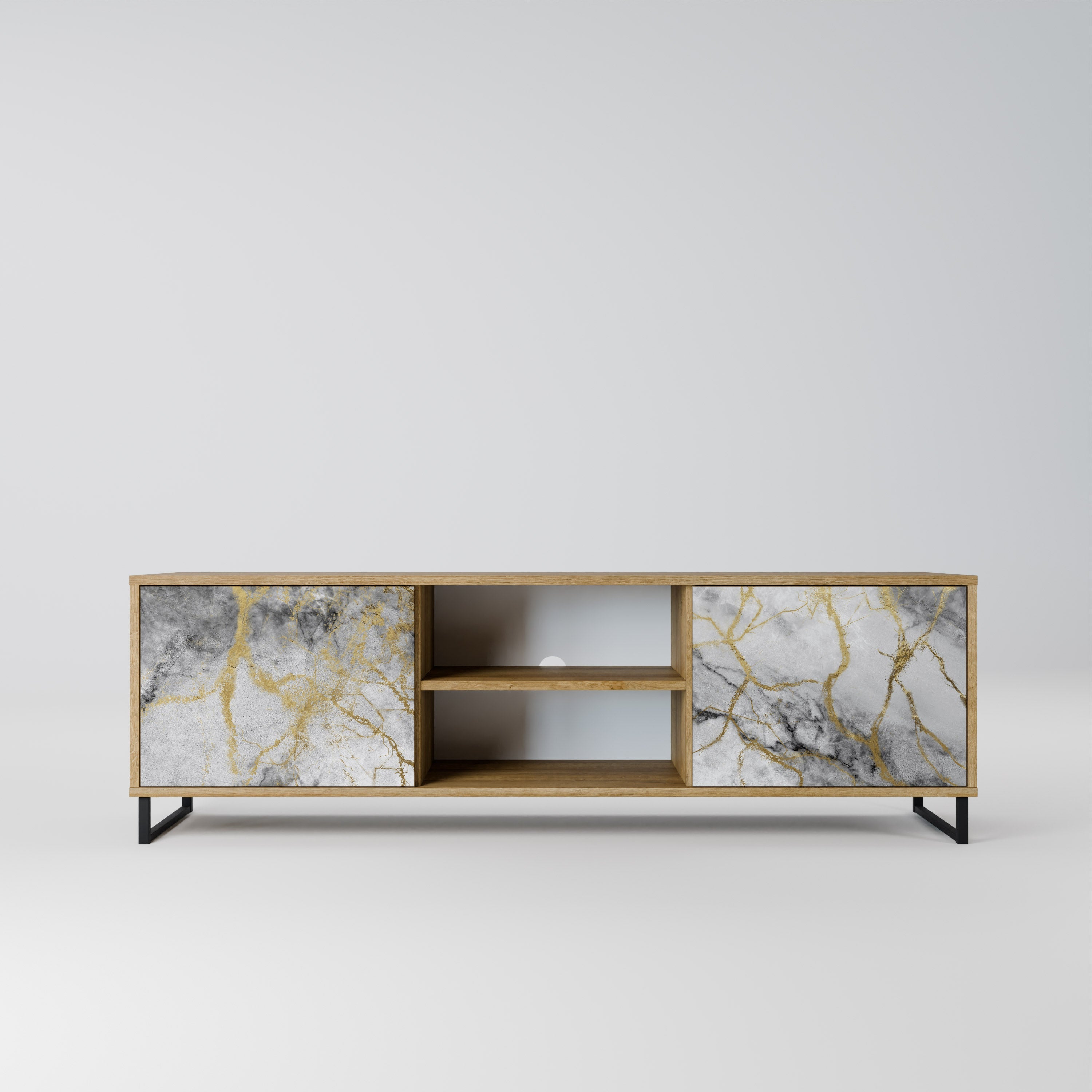 TIMELESS GLIDE TV-Lowboard mit 2 Türen in Eiche-Optik