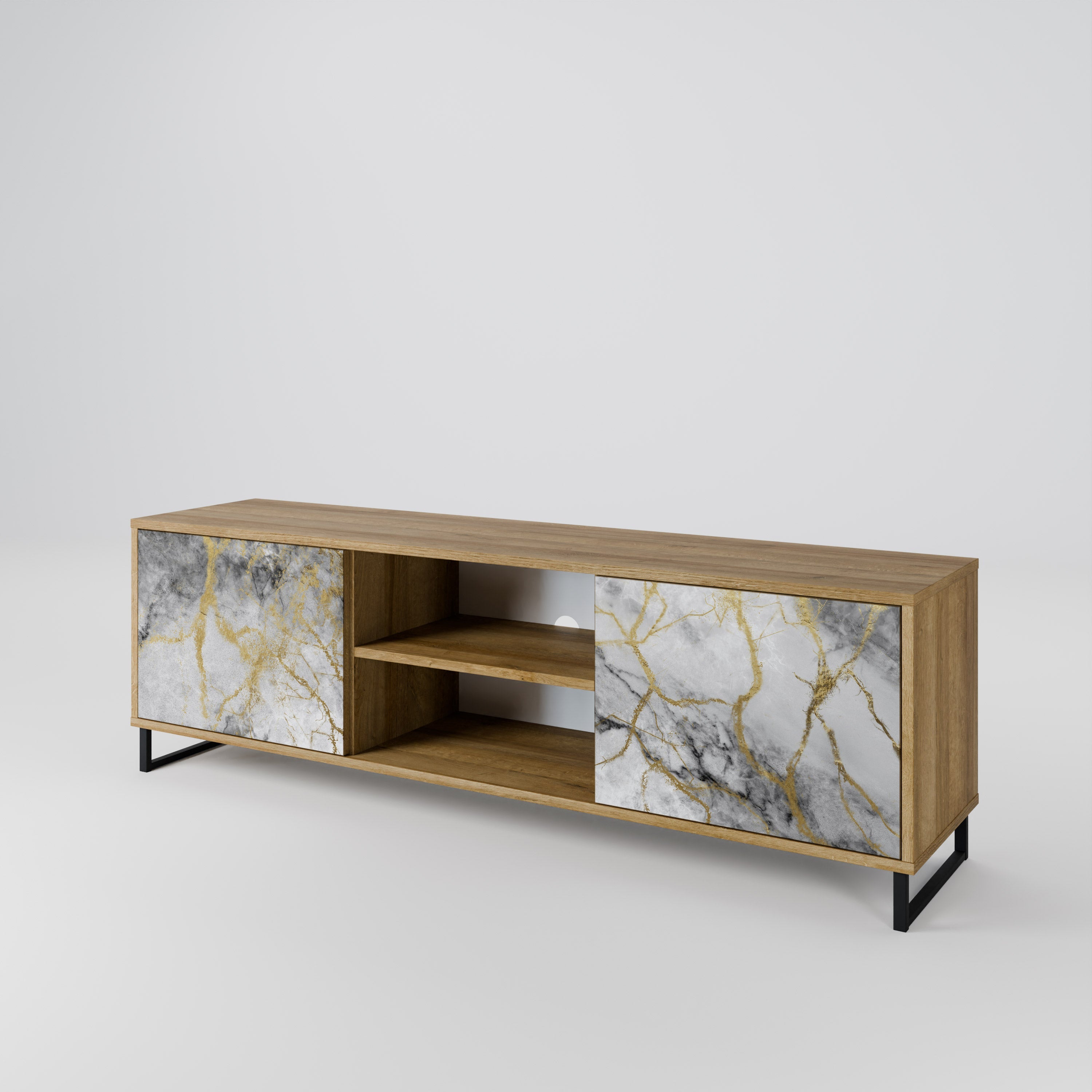 TIMELESS GLIDE TV-Lowboard mit 2 Türen in Eiche-Optik