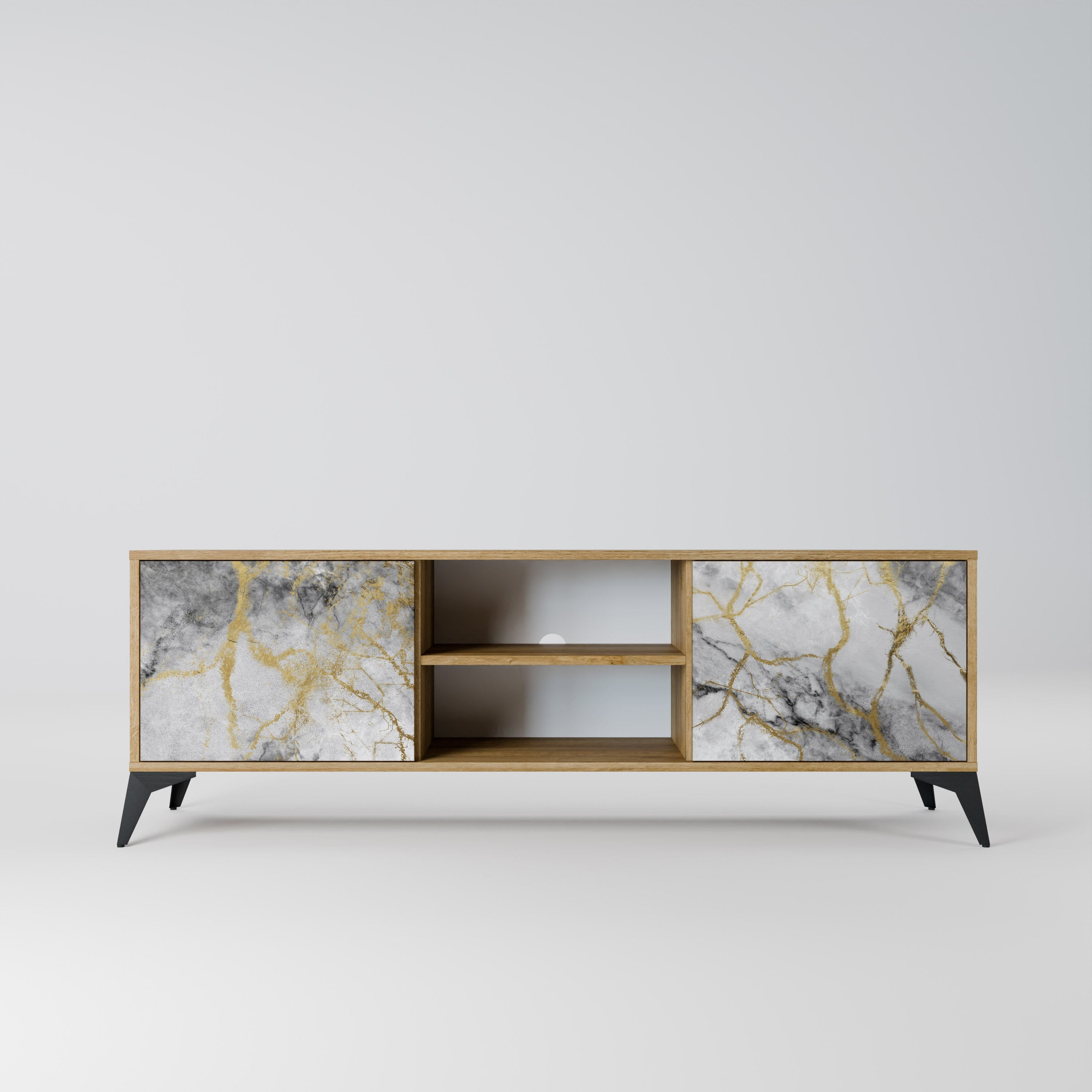 TIMELESS GLIDE TV-Lowboard mit 2 Türen in Eiche-Optik