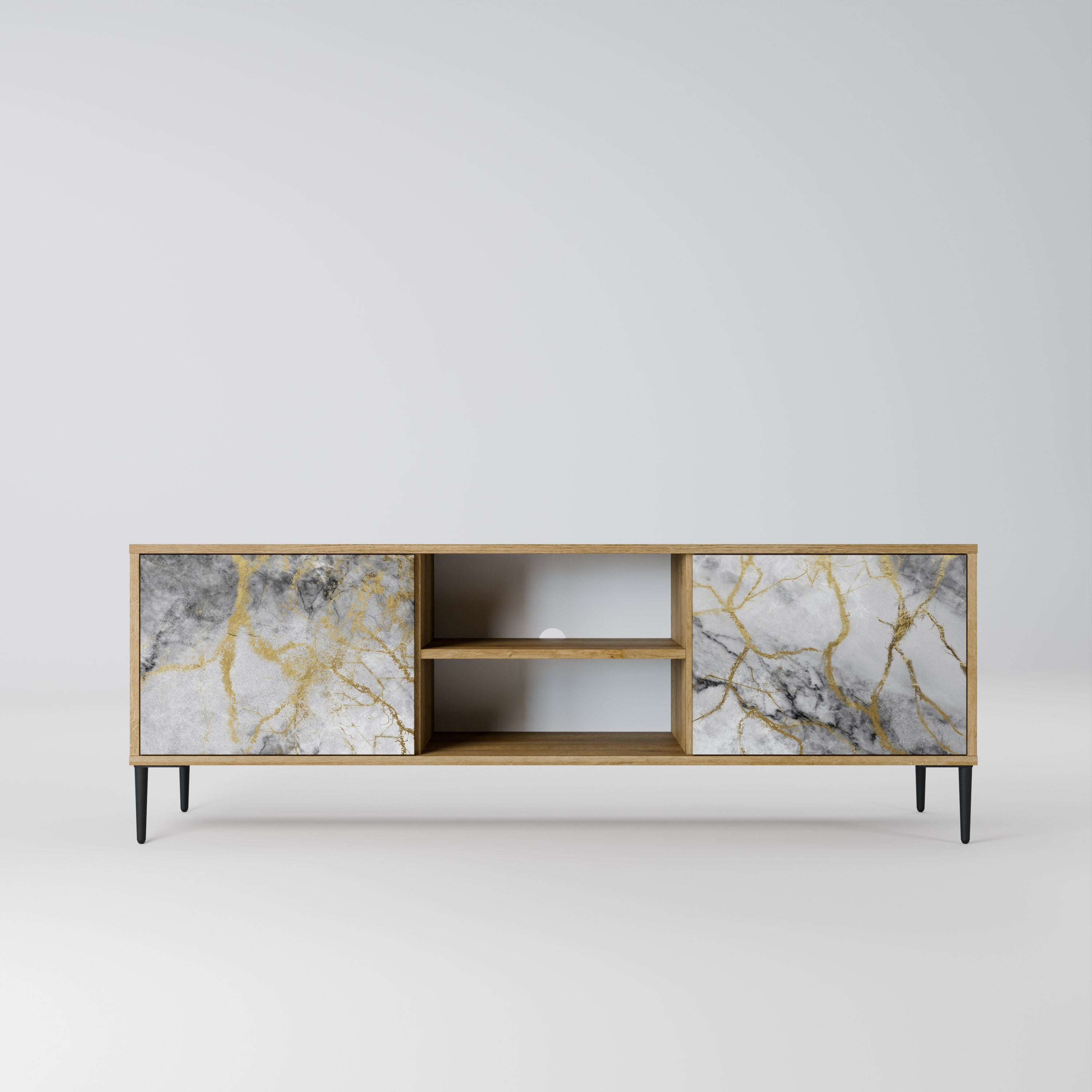 TIMELESS GLIDE TV-Lowboard mit 2 Türen in Eiche-Optik