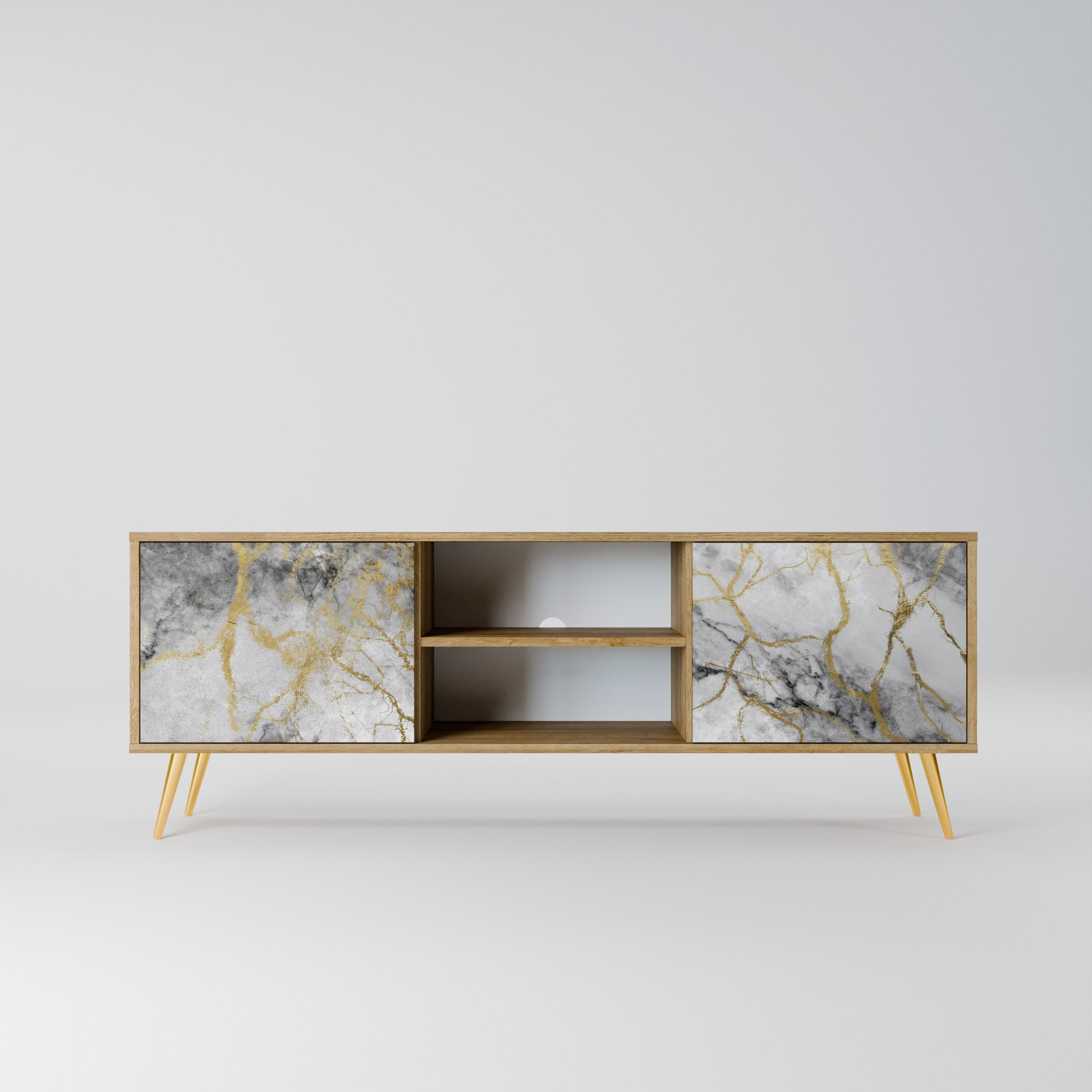 TIMELESS GLIDE TV-Lowboard mit 2 Türen in Eiche-Optik