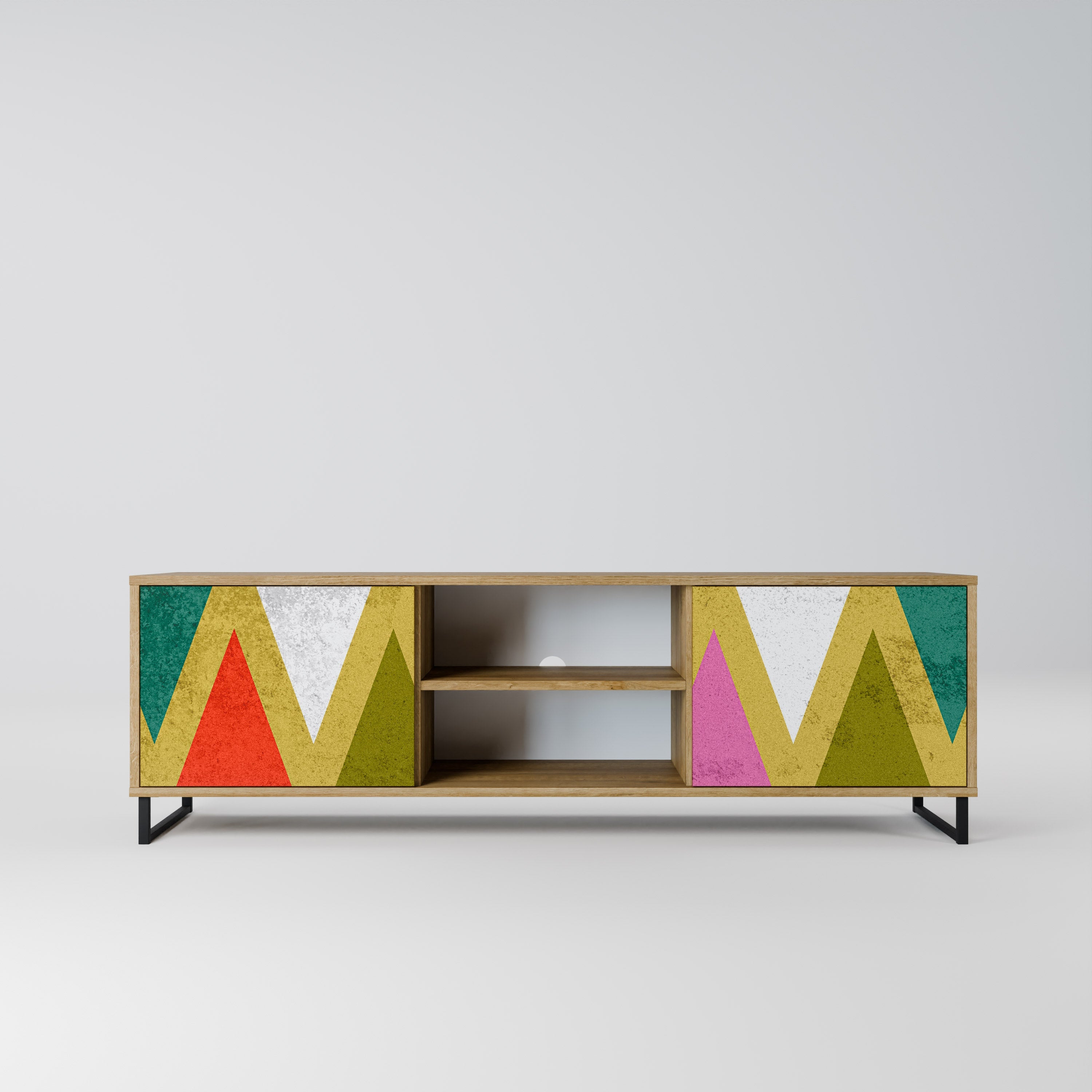 COLORFUL TRIANGLES TV-Lowboard mit 2 Türen in Eiche-Optik