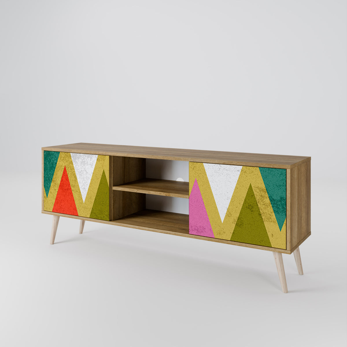 COLORFUL TRIANGLES 2-türiges TV-Lowboard